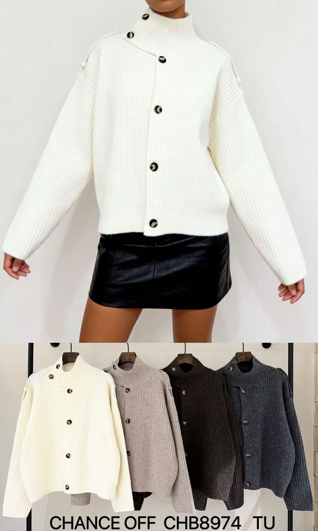 Cardigan mit Halbkragen