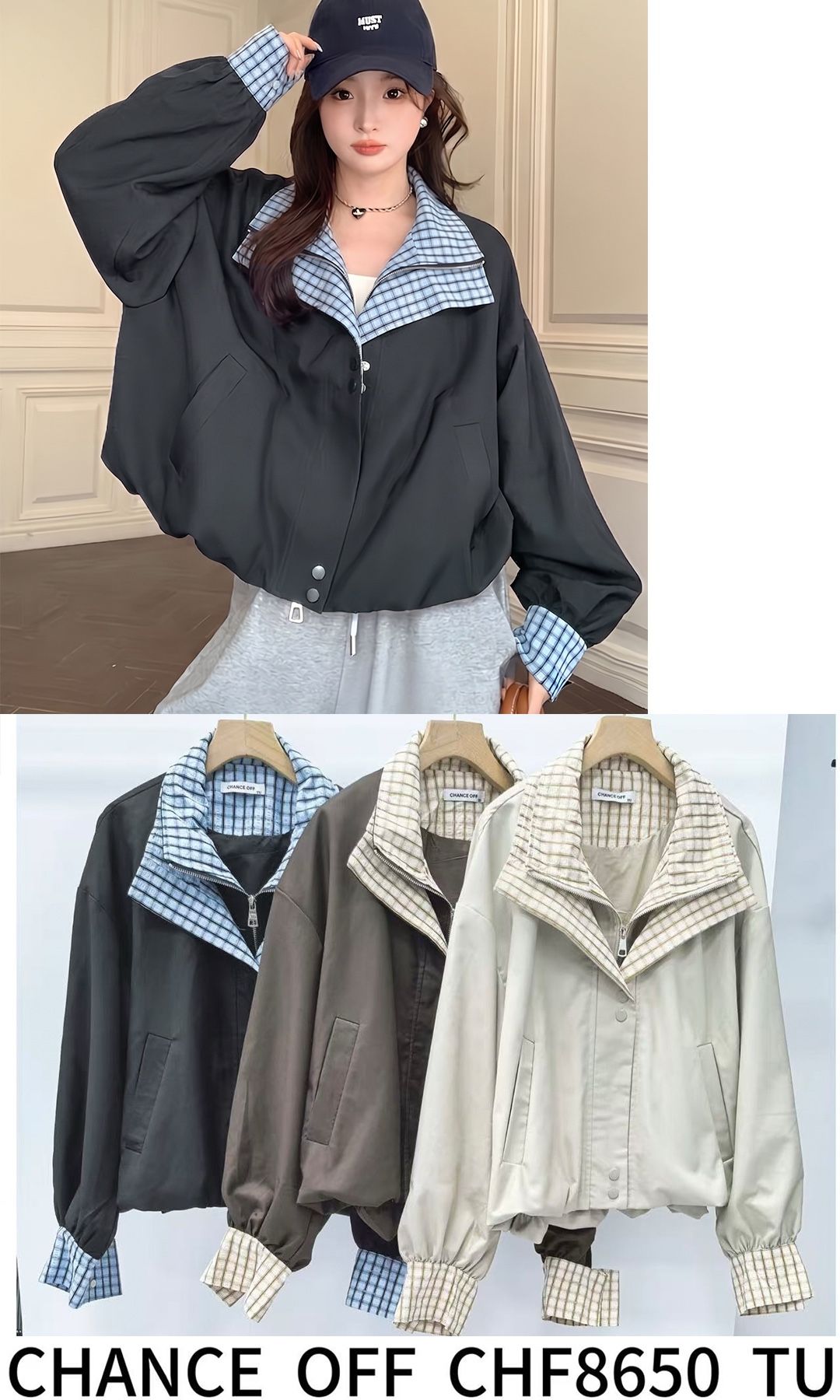 Oversize-Jacke mit Kragen