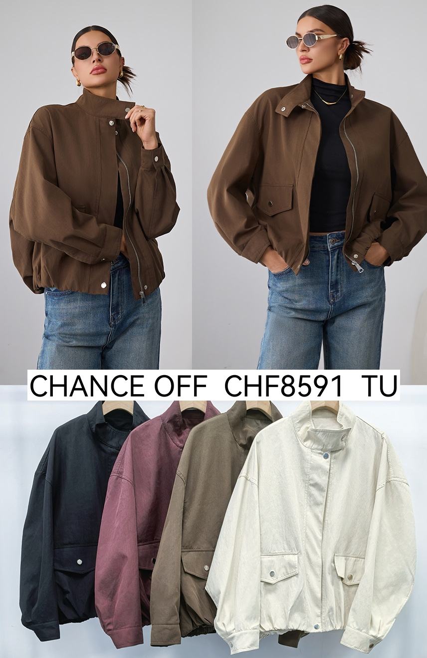 Oversize-Jacke mit Stehkragen