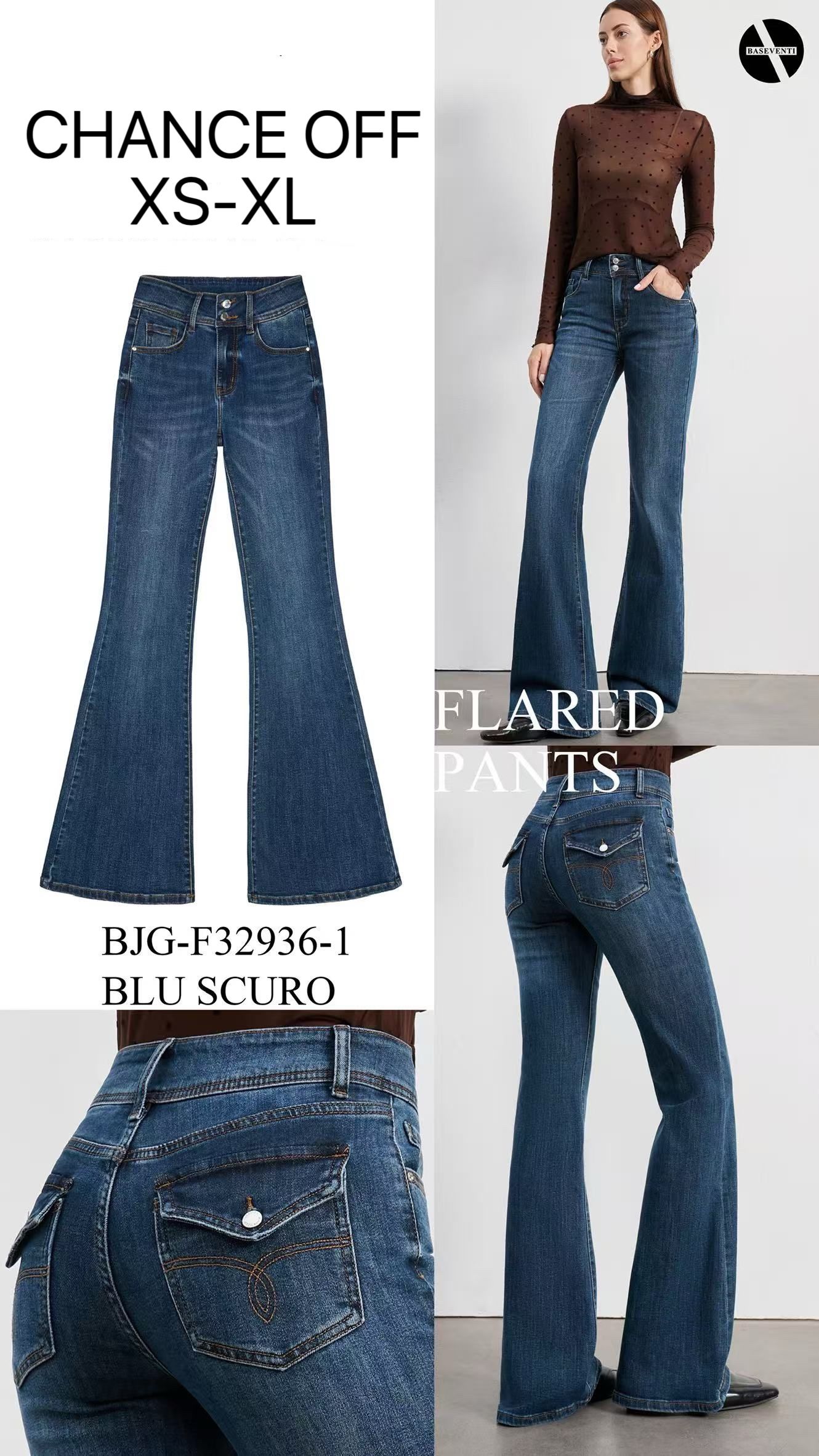 High‑Waist Schlagjeans