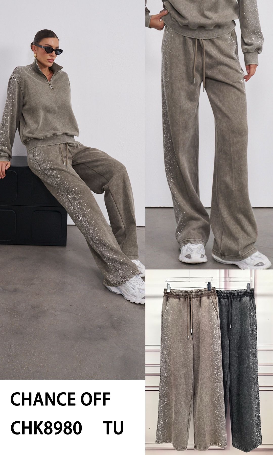 Weite Hosen mit Pailletten