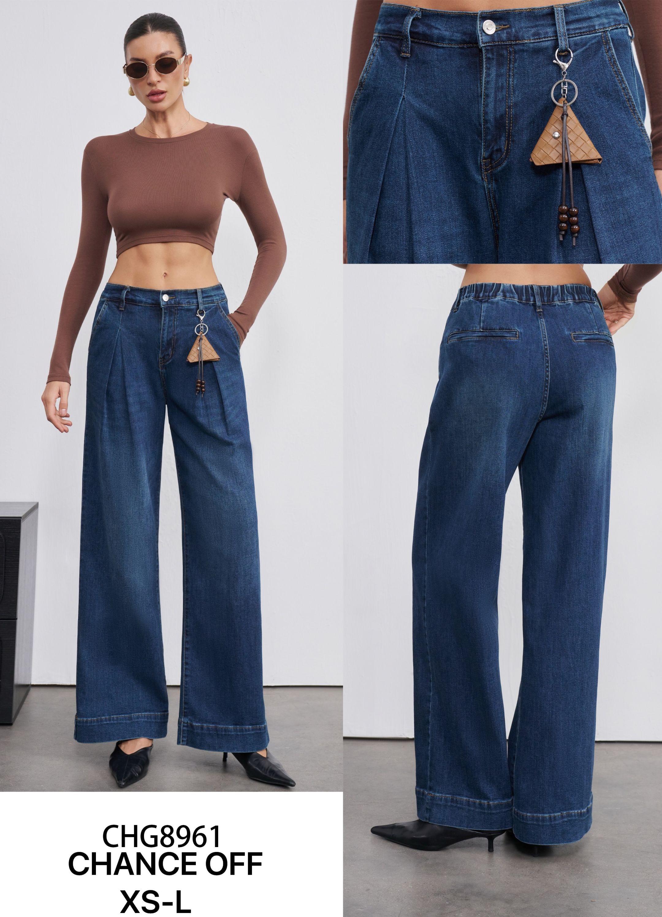 Weite Hose mit Falten
