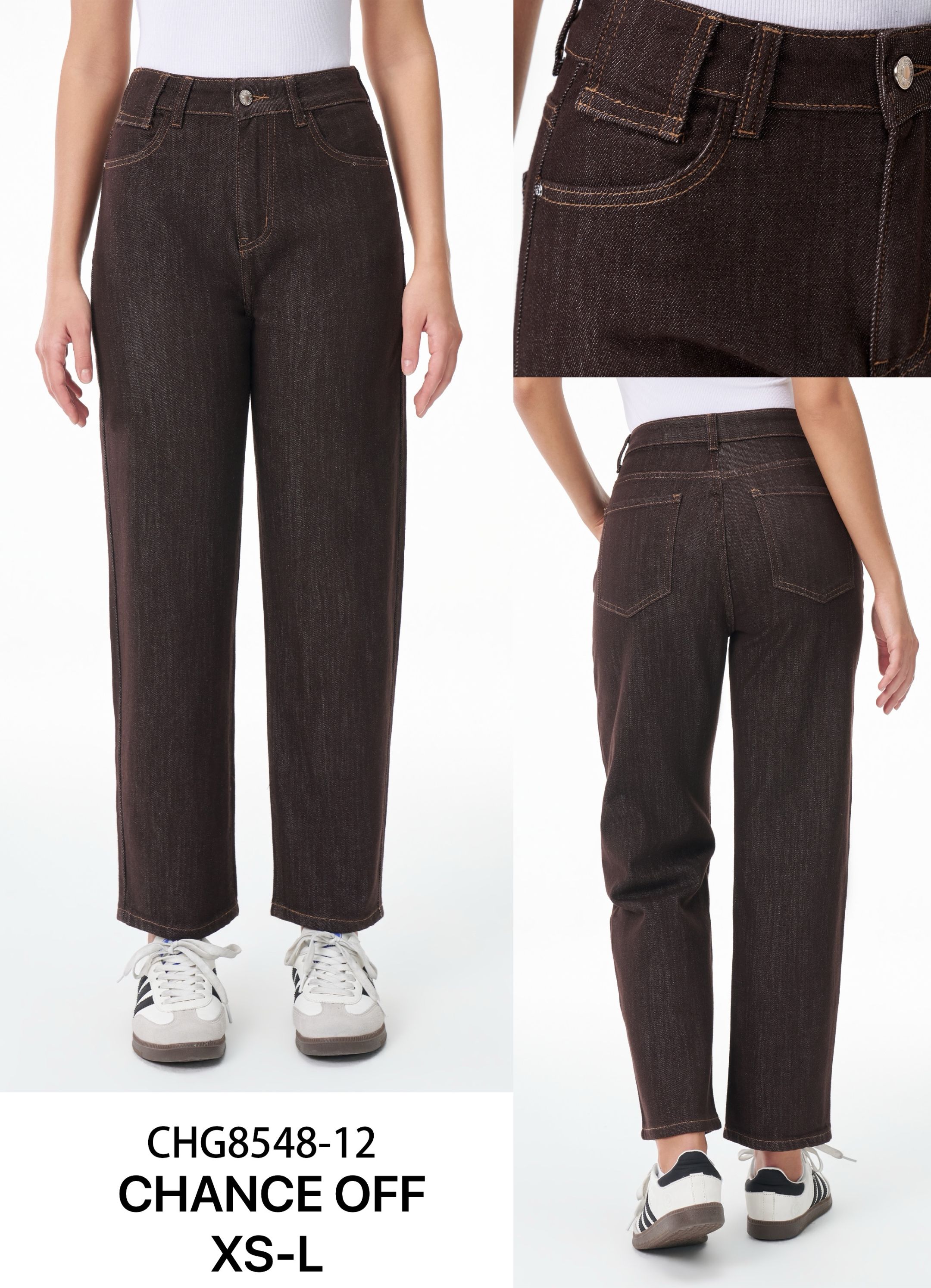 Jeans mit hohem Bund und geradem Bein