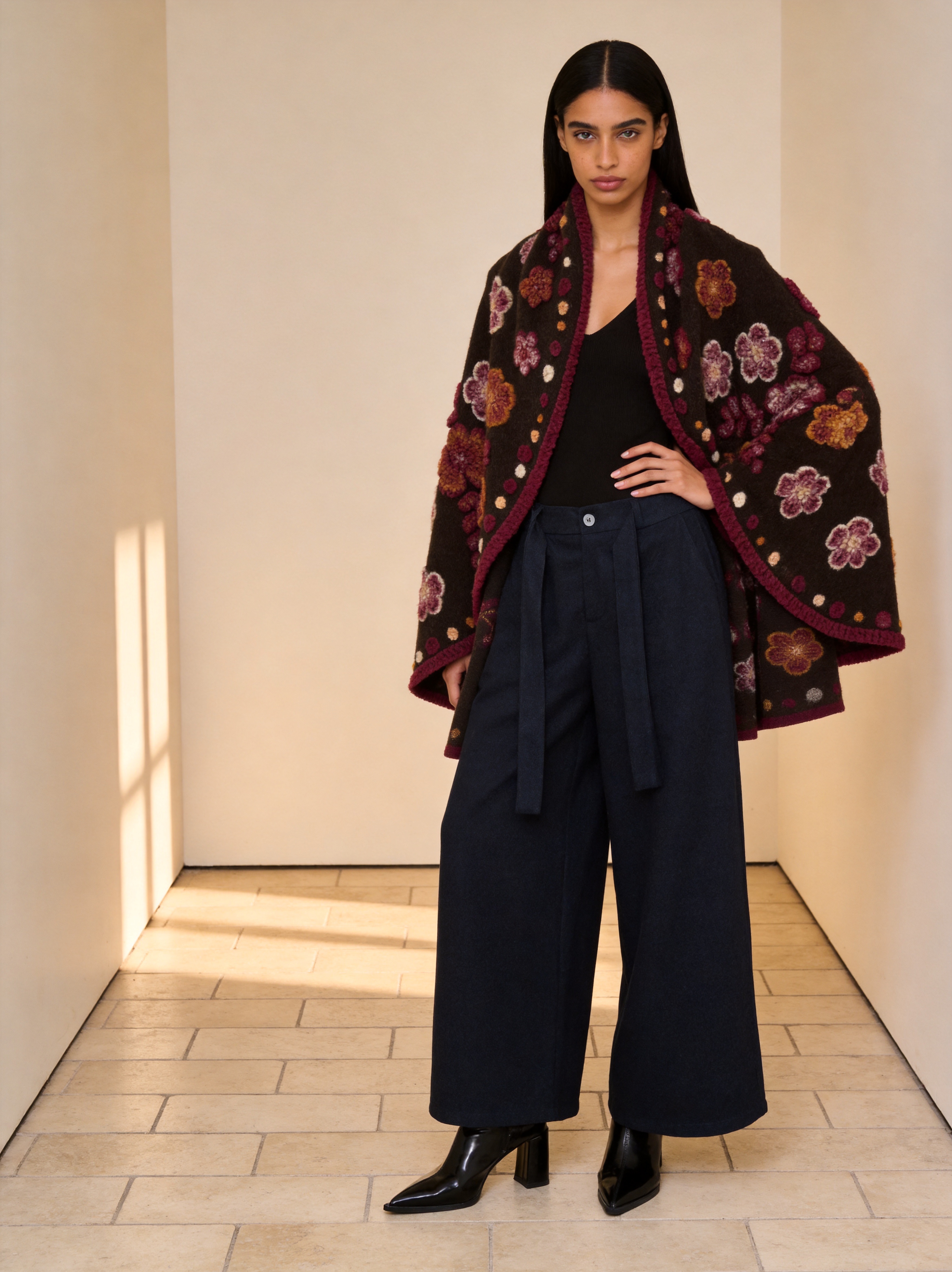 Oversize Weste mit Stickerei