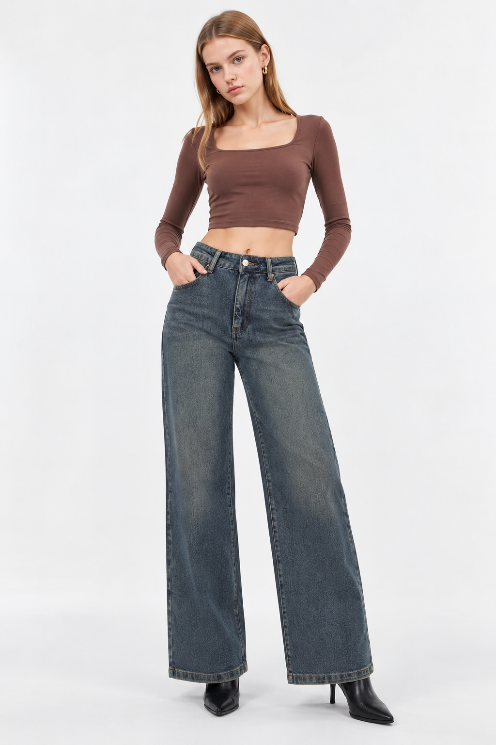 High-Waist Wide-Leg-Jeans