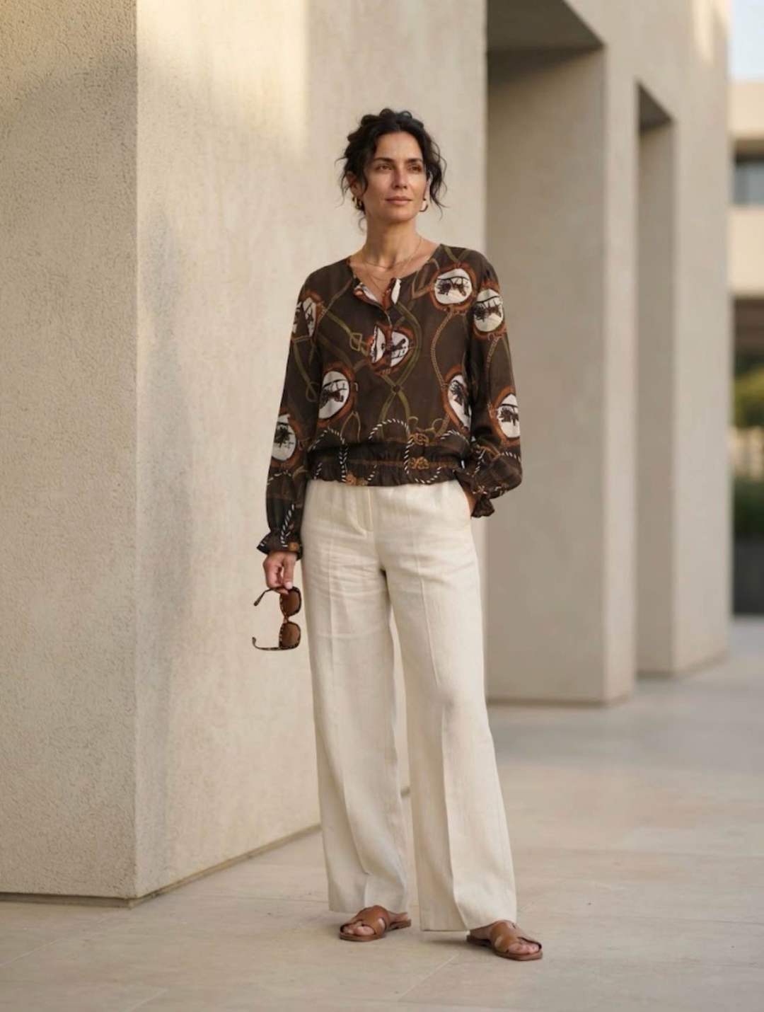 Lockere Bluse mit Bischofsärmeln