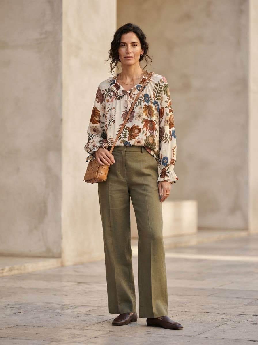 Lässige Bluse mit Rüsche