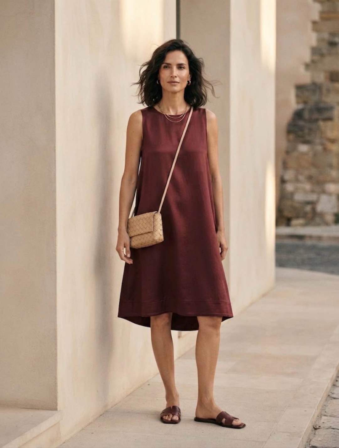 Ärmelloses Trapezkleid