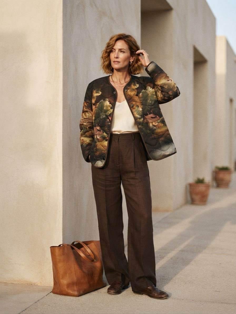 Steppjacke mit Ganzflächendruck
