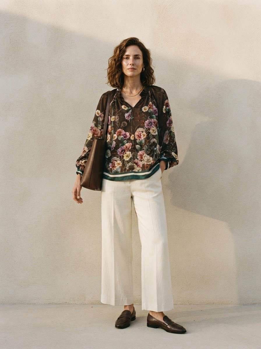 Bluse mit Rüsche
