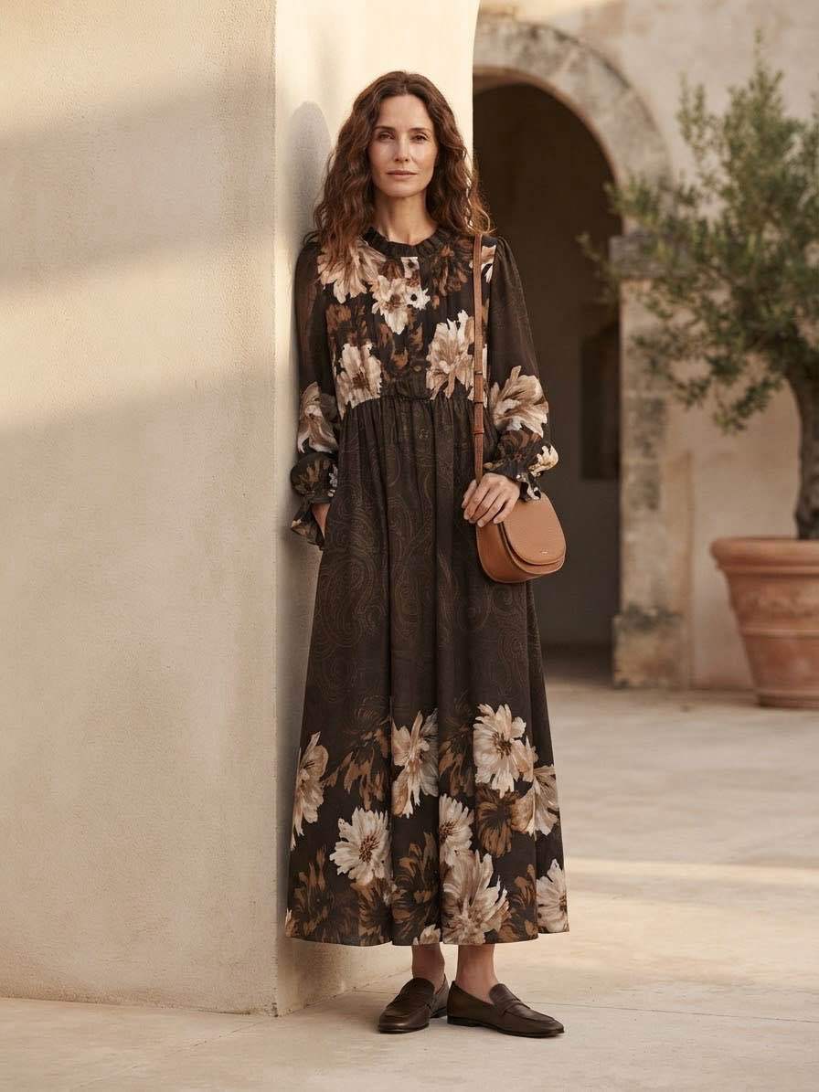 Maxikleid mit Kordelzug