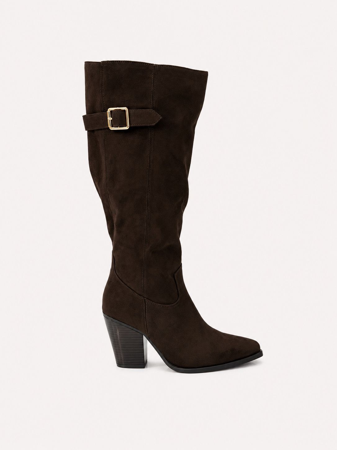 Stiefel mit Blockabsatz und Zierknöpfen