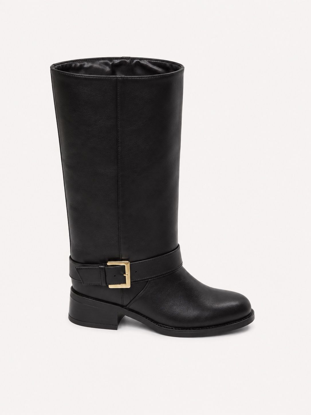 Stiefel mit geradem Schaft und Riemen
