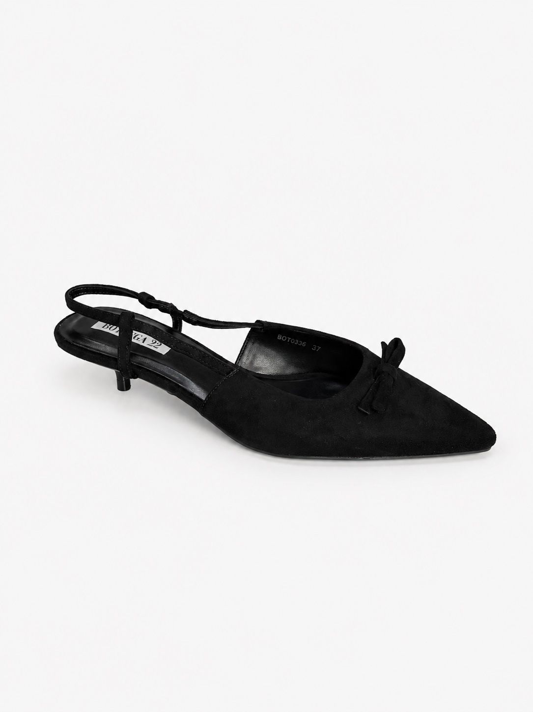 Spitze Slingback-Pumps mit Schleife
