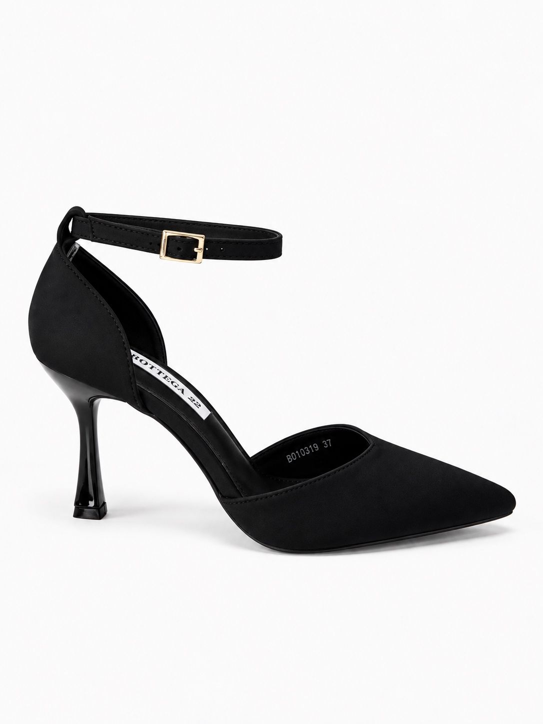 Spitze Stiletto-Pumps mit Knöchelriemchen