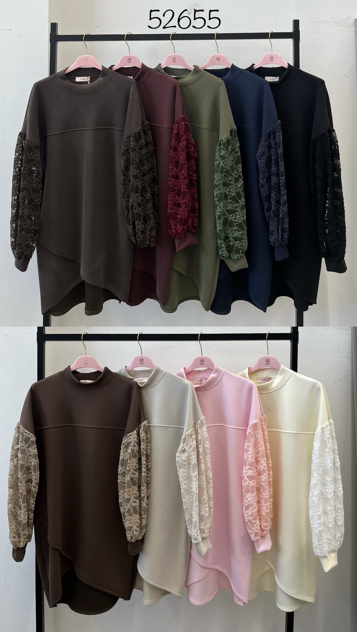 Verlängertes Sweatshirt mit Stickerei