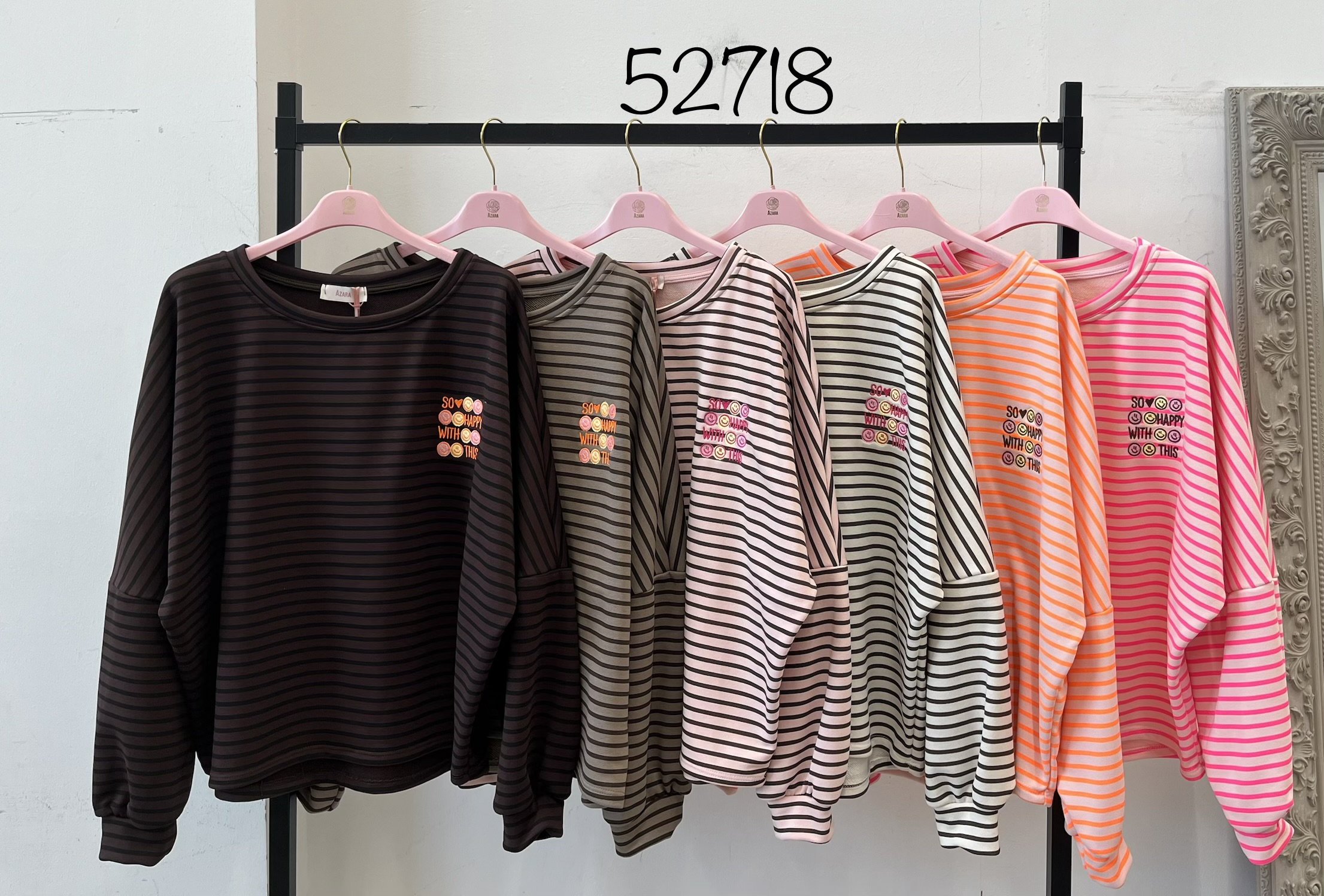 Lockerer Sweatshirt mit Streifen