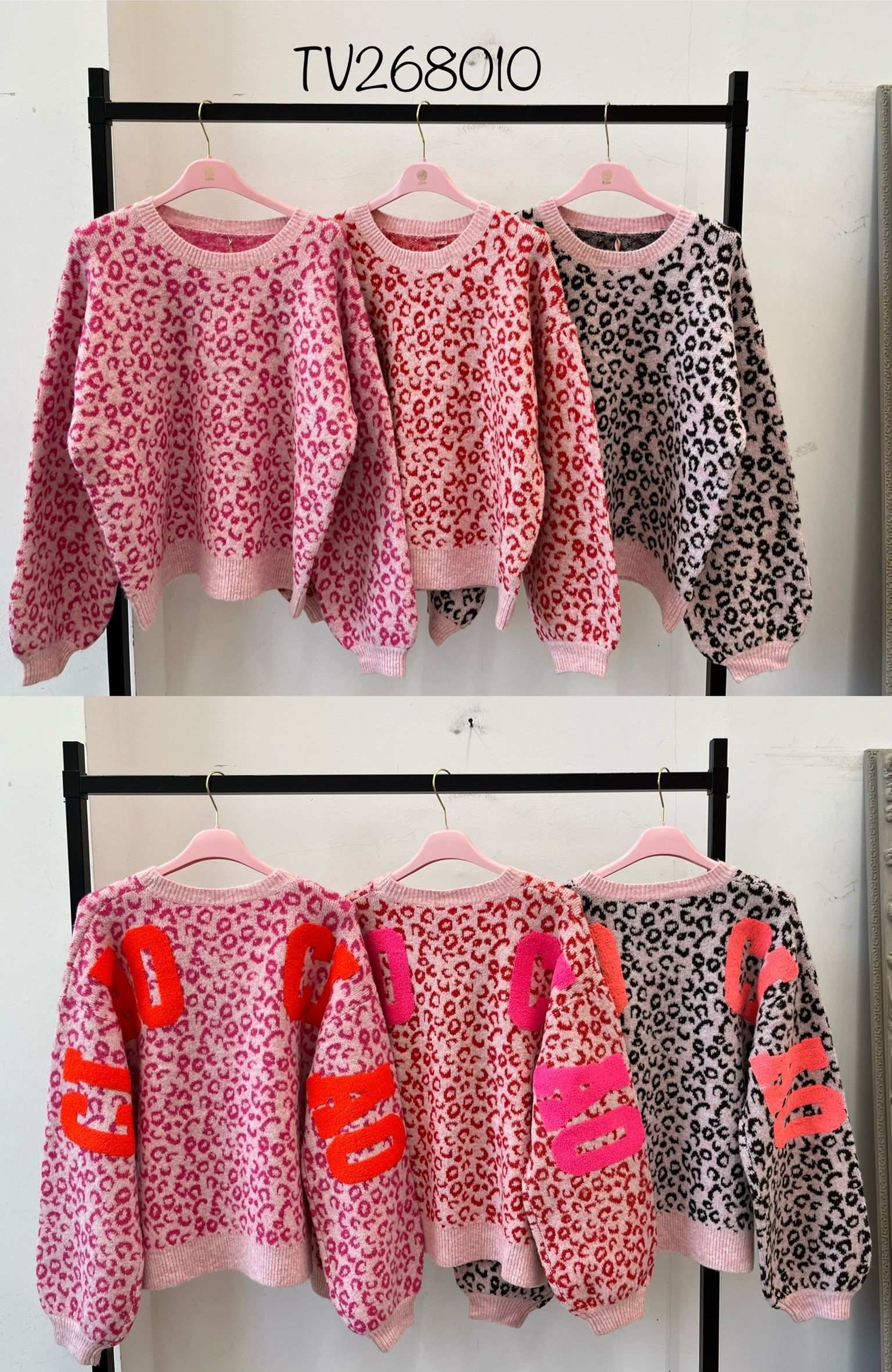 Lockerer Pullover mit Muster