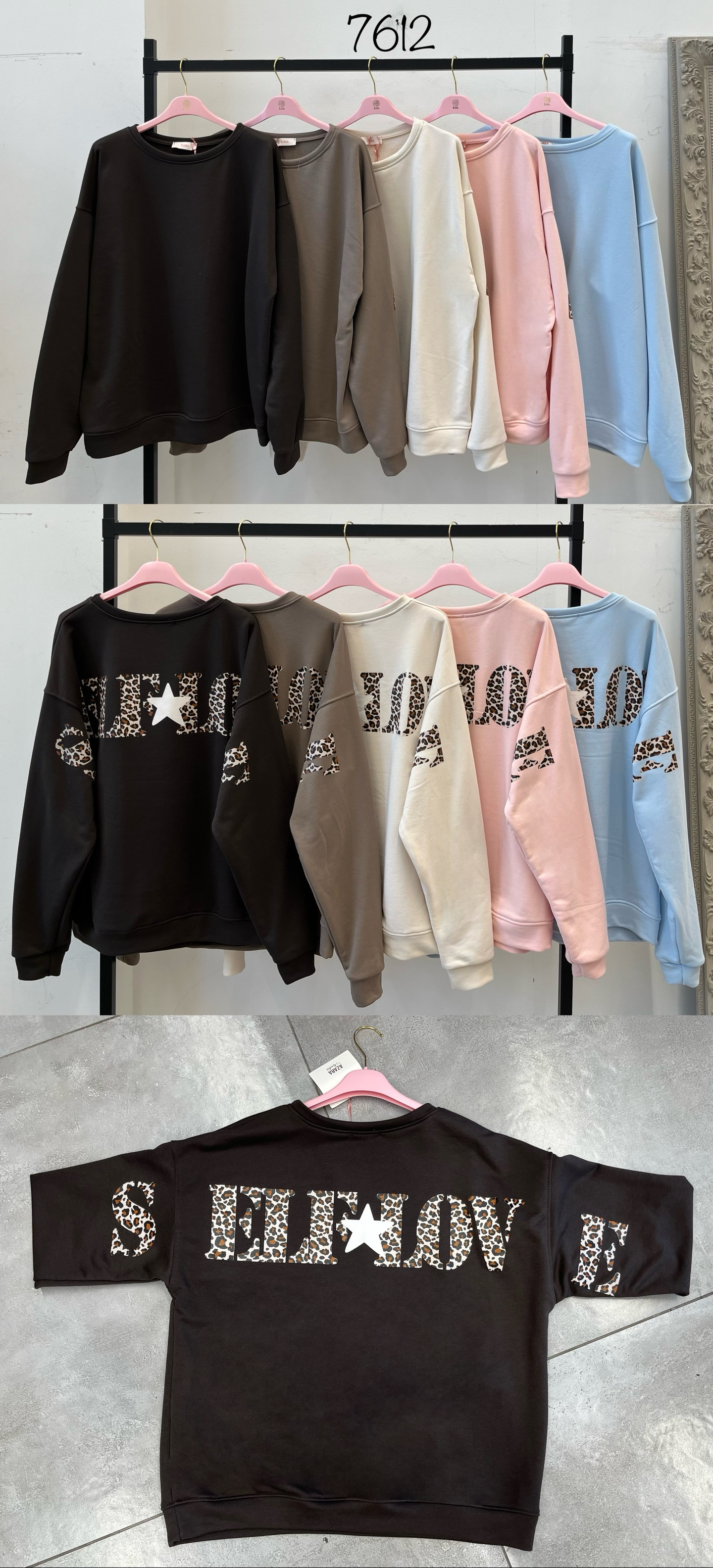 Lockerer Sweater mit Schriftzug