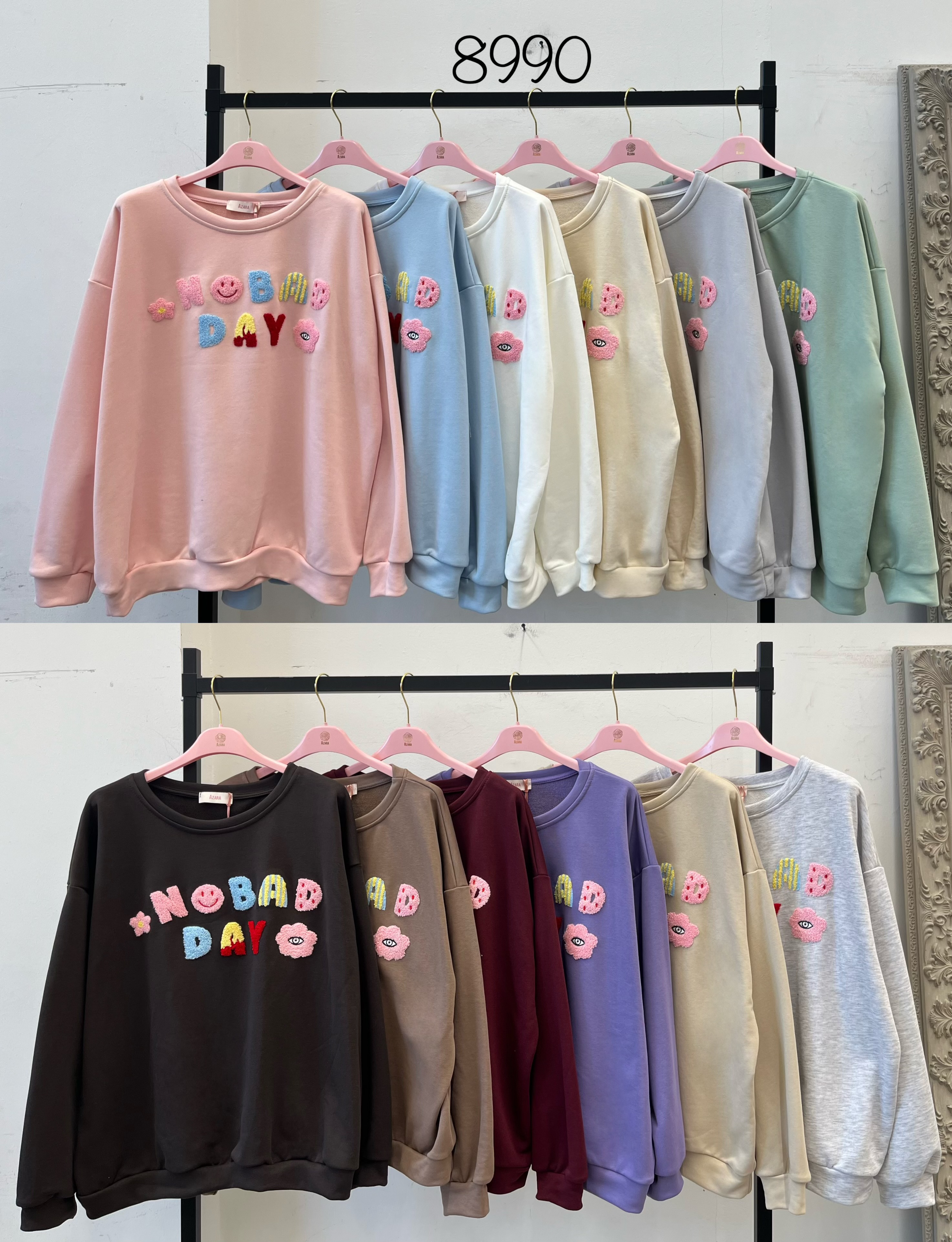 Oversized Sweatshirt mit Stickerei