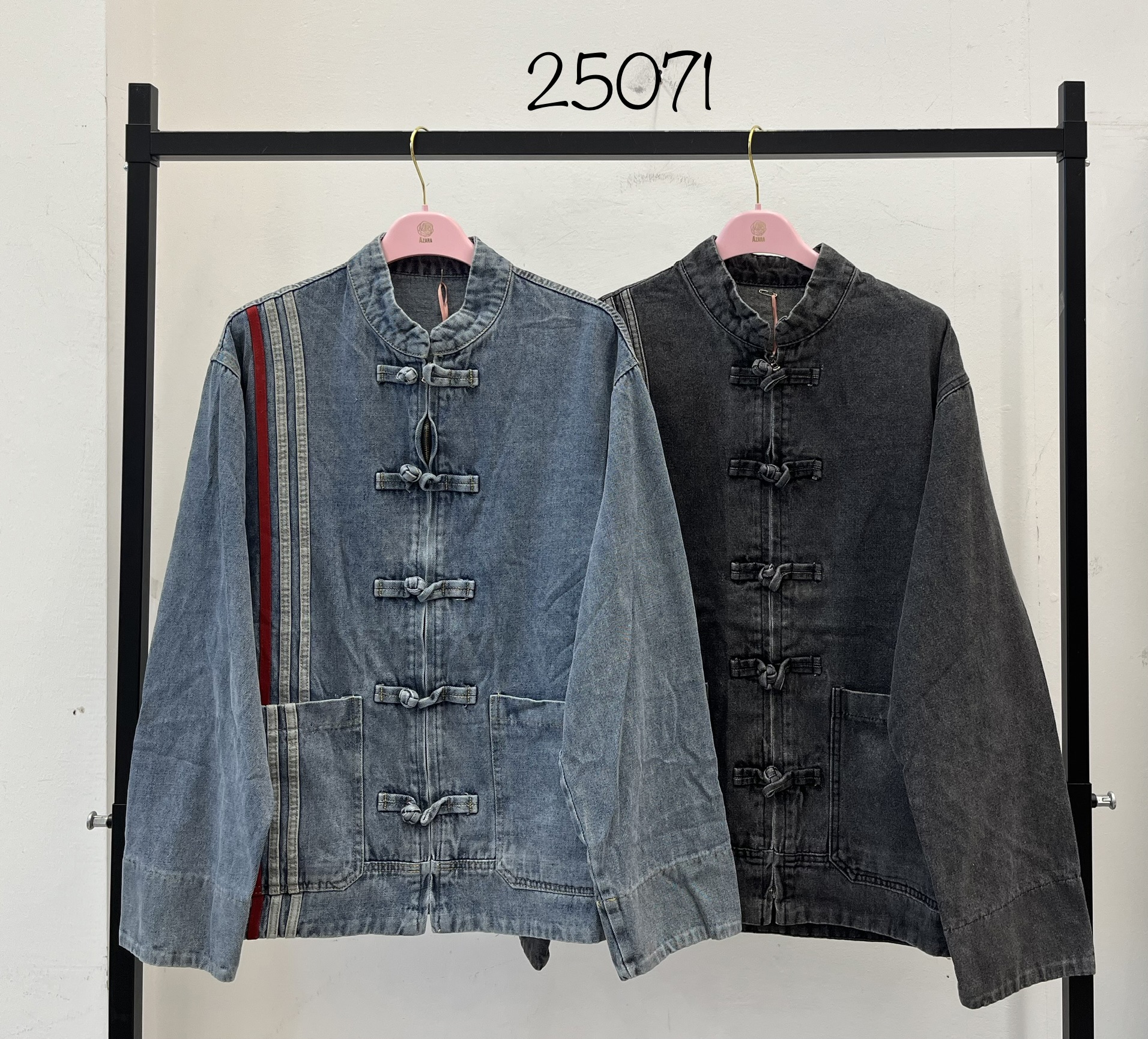 Jeansjacke mit Stehkragen