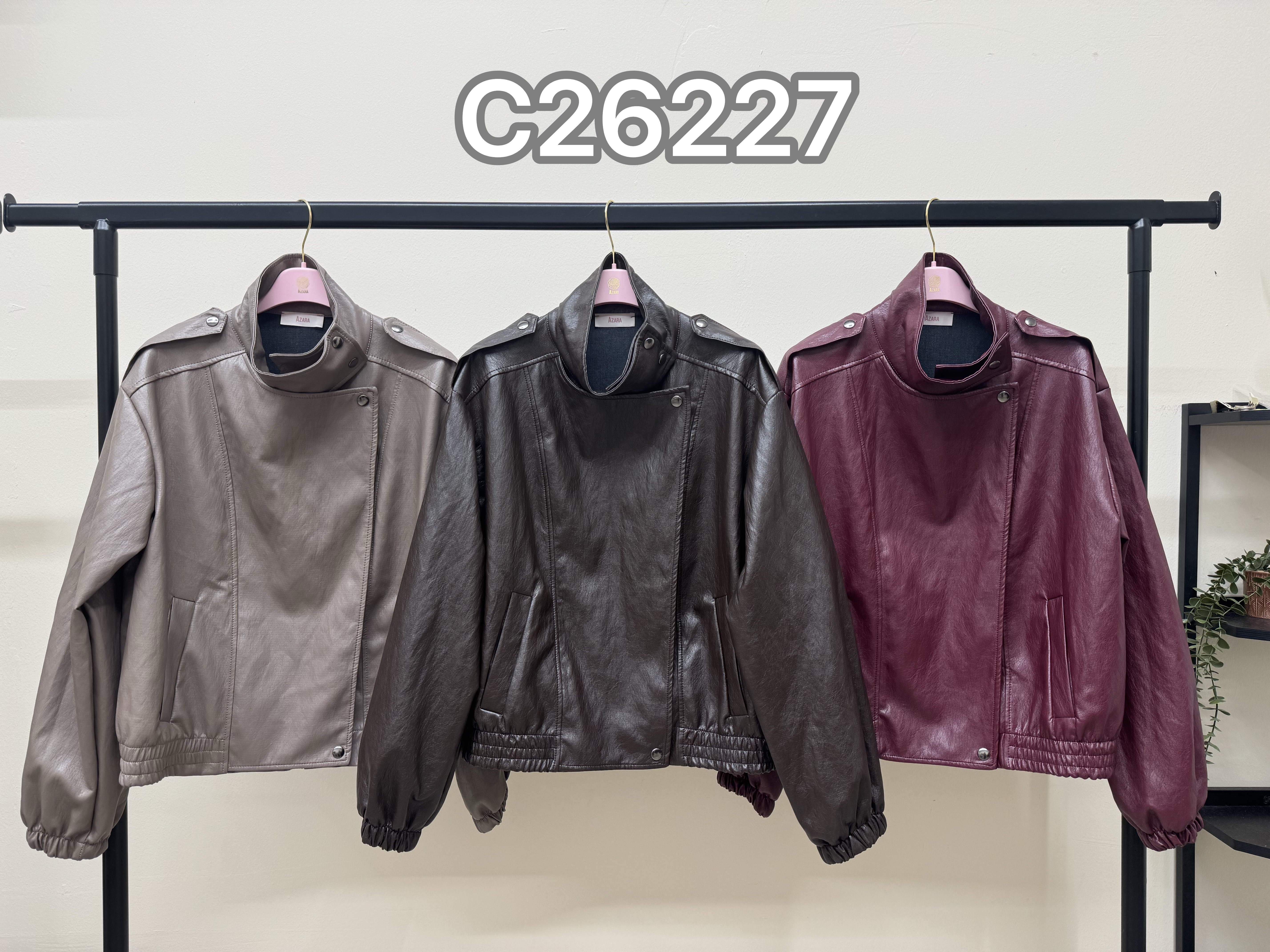 Lederjacke mit Stehkragen