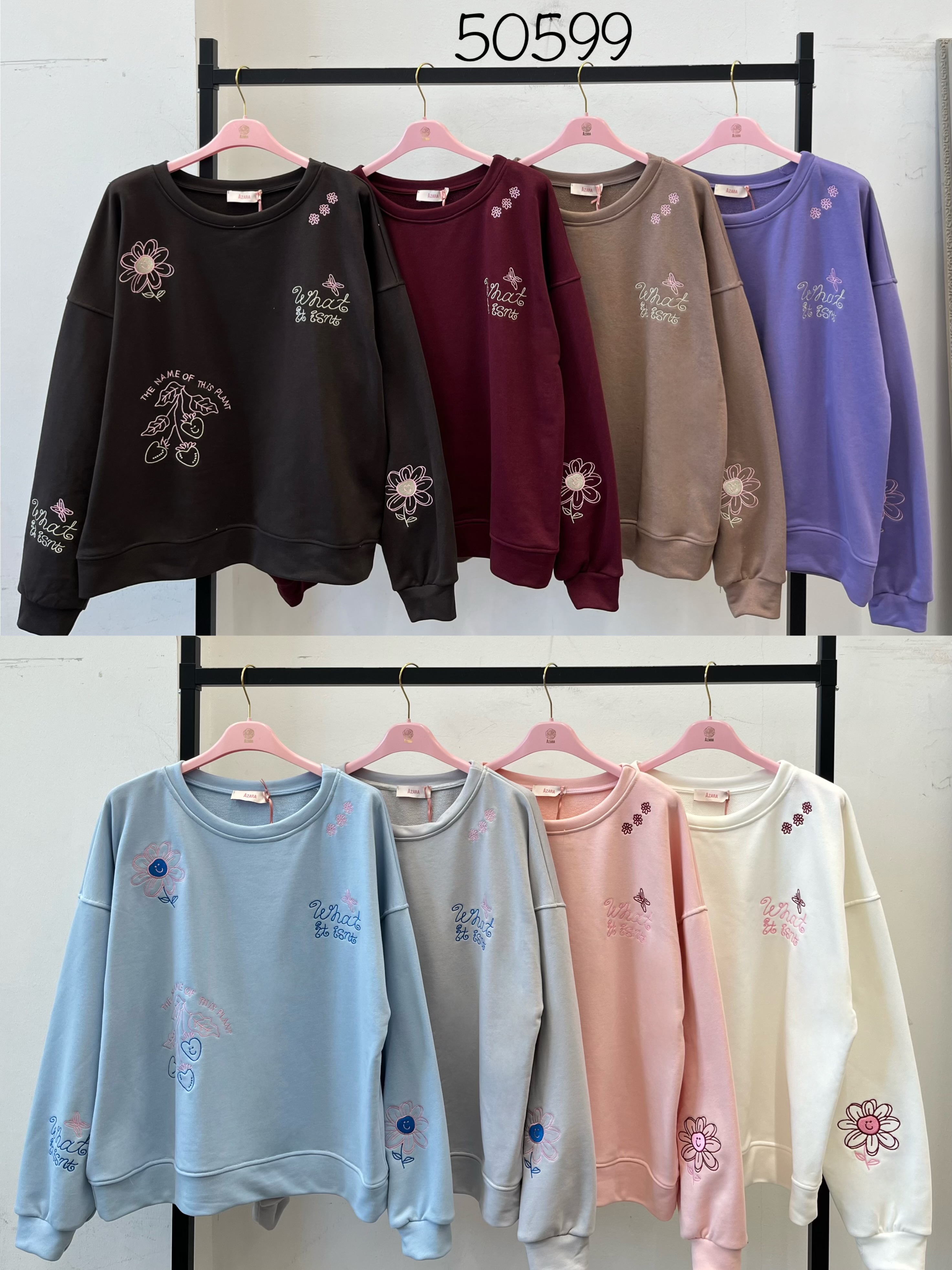 Oversize-Sweatshirt mit Stickerei