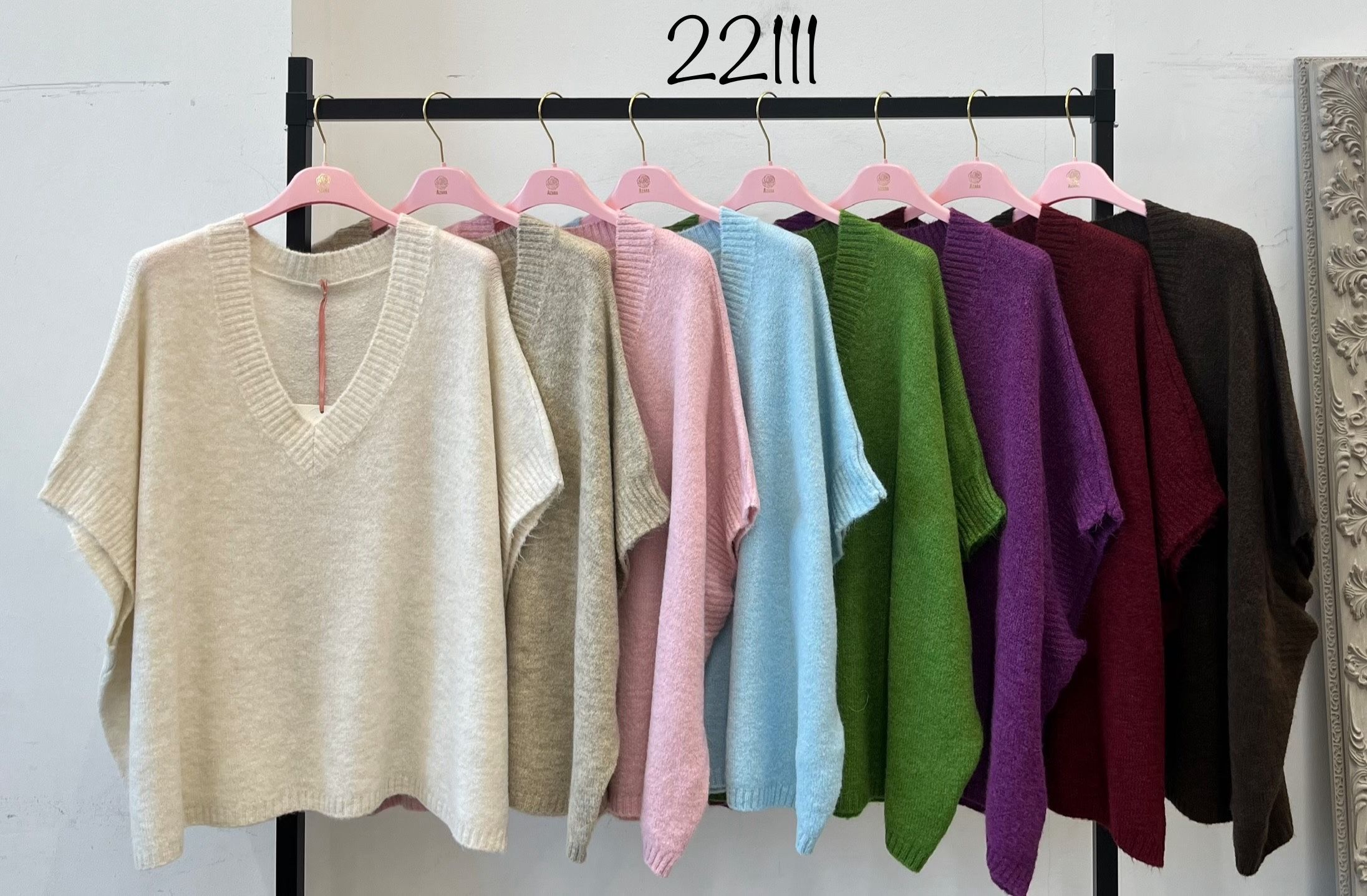 Lockerer V‑Ausschnitt Pullover