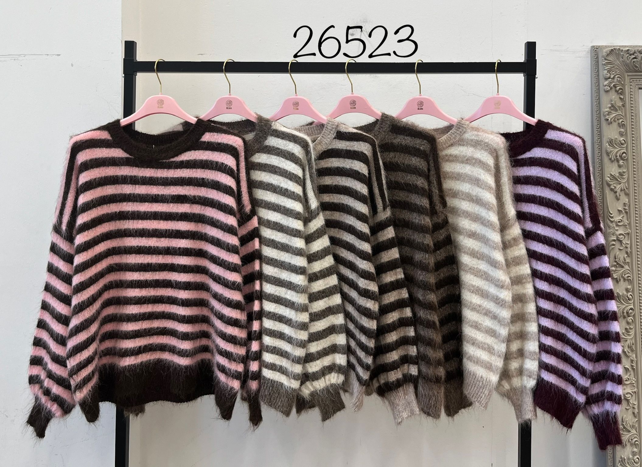 Oversize-Pullover mit Streifen