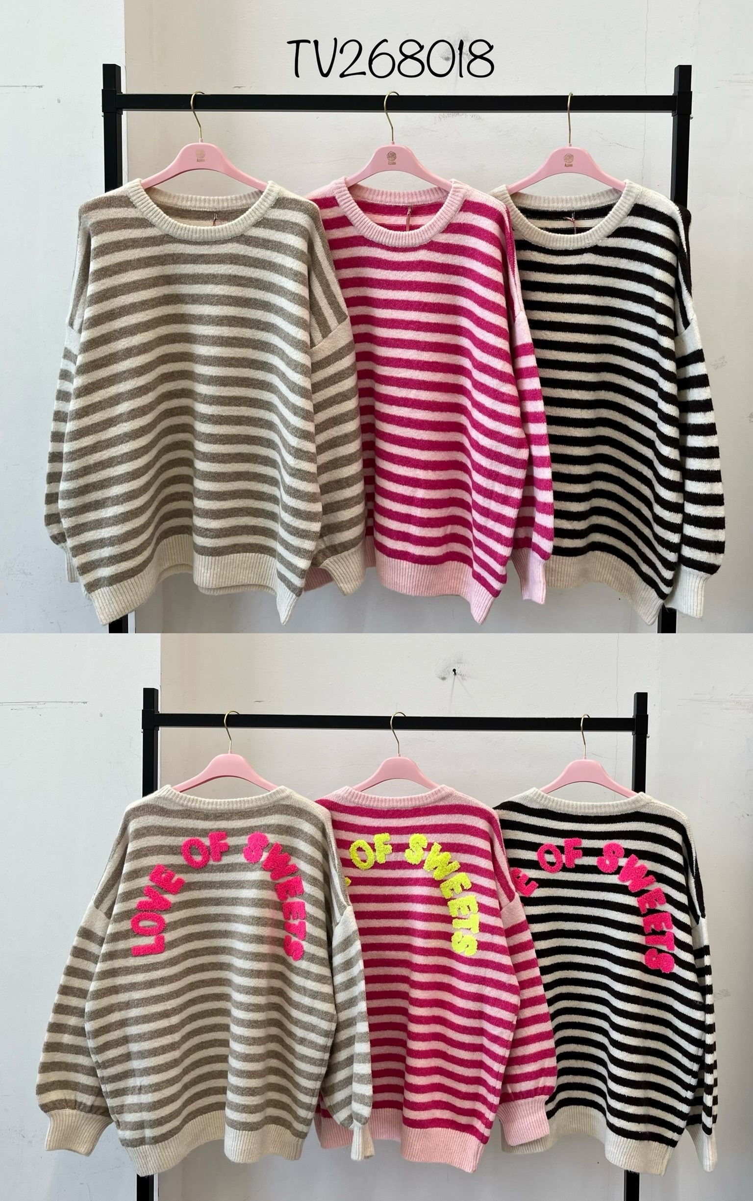 Oversize-gestreifter Pullover