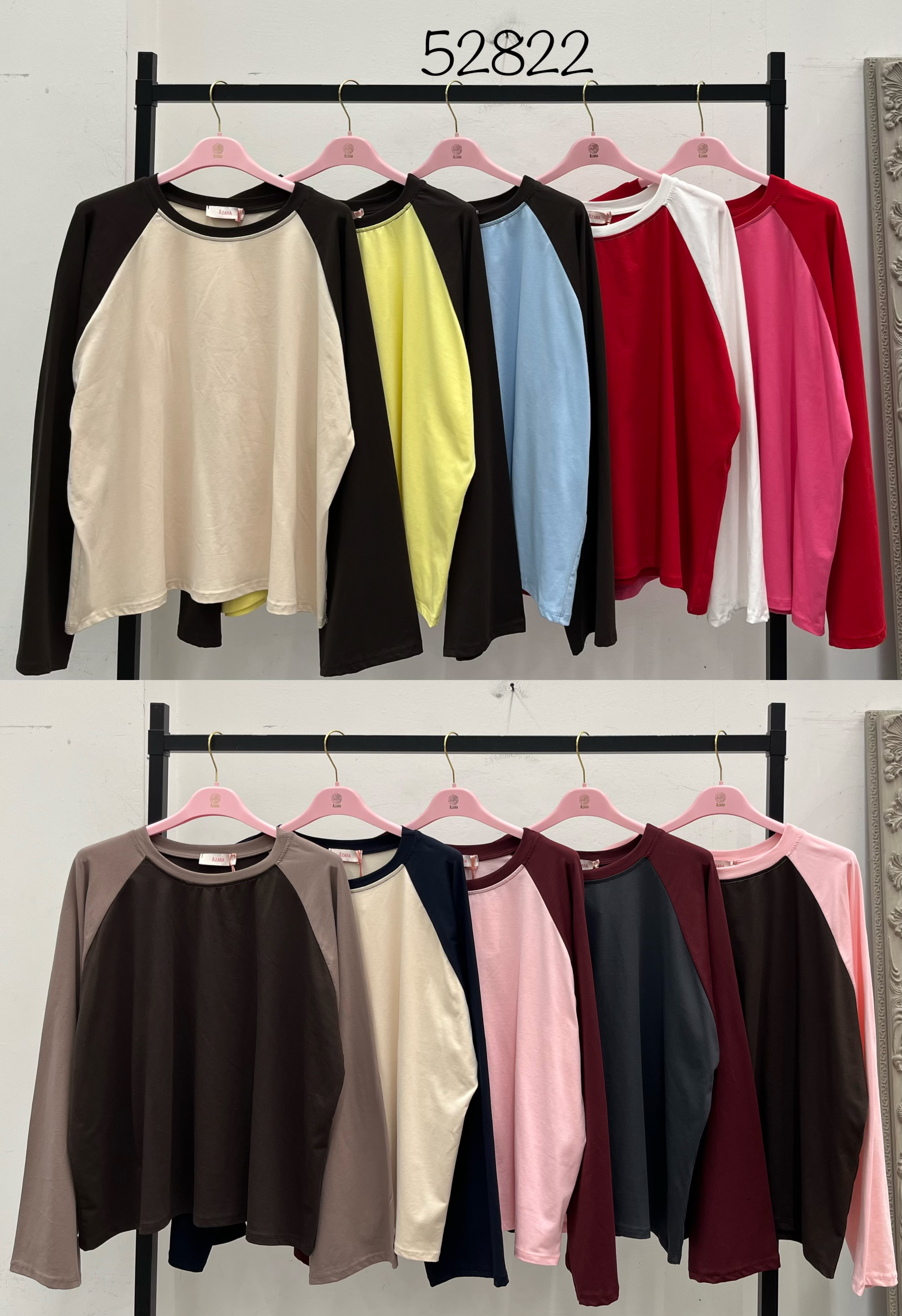 Raglan-Top mit Rundhalsausschnitt