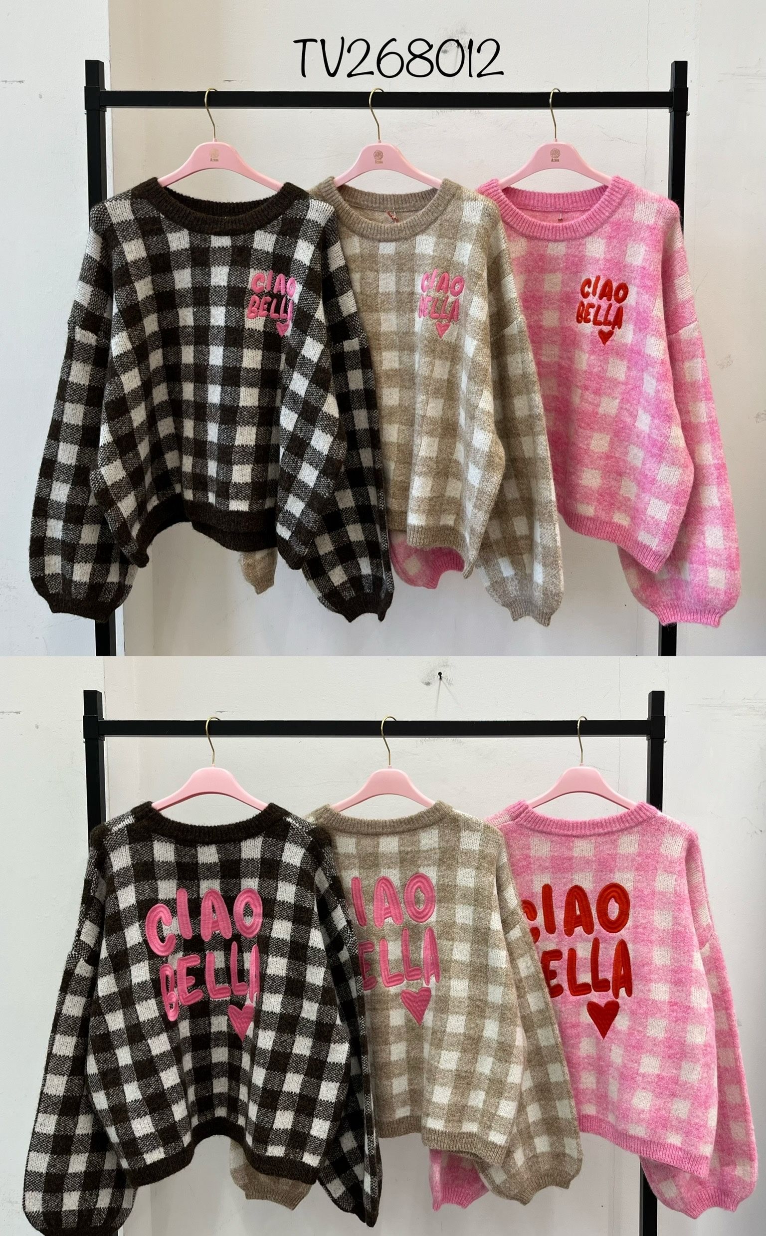 Oversized Pullover mit Karo