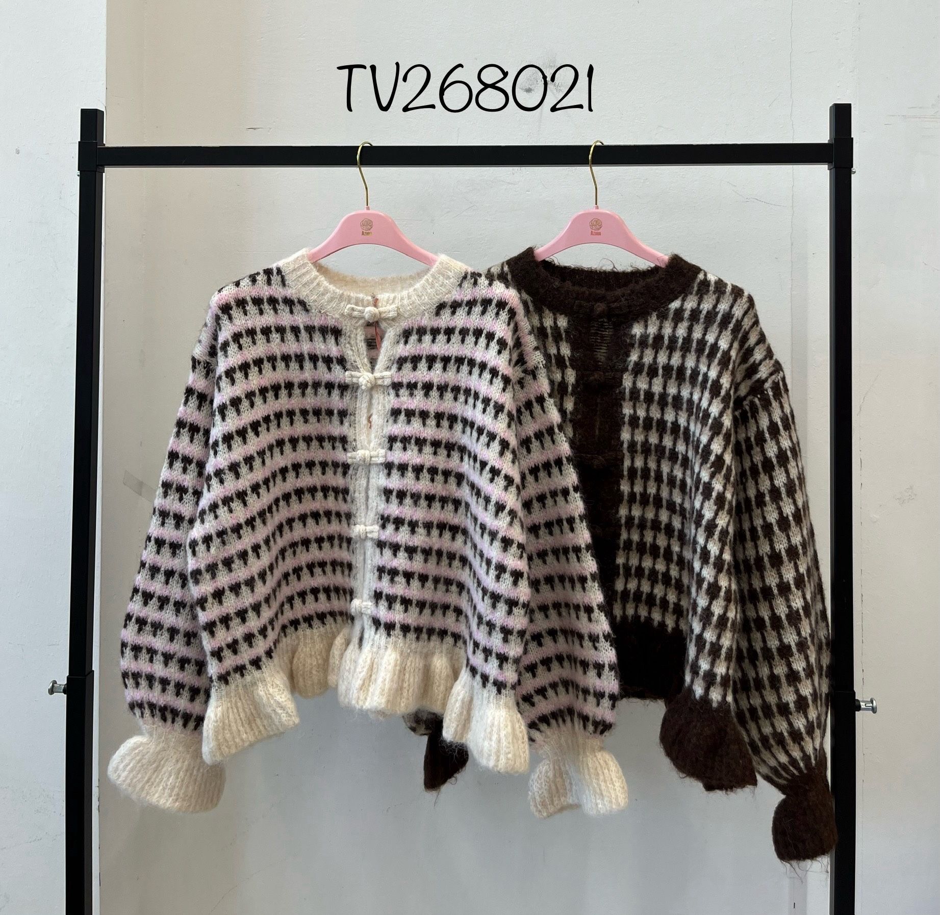Gerader Cardigan mit geometrischem Muster