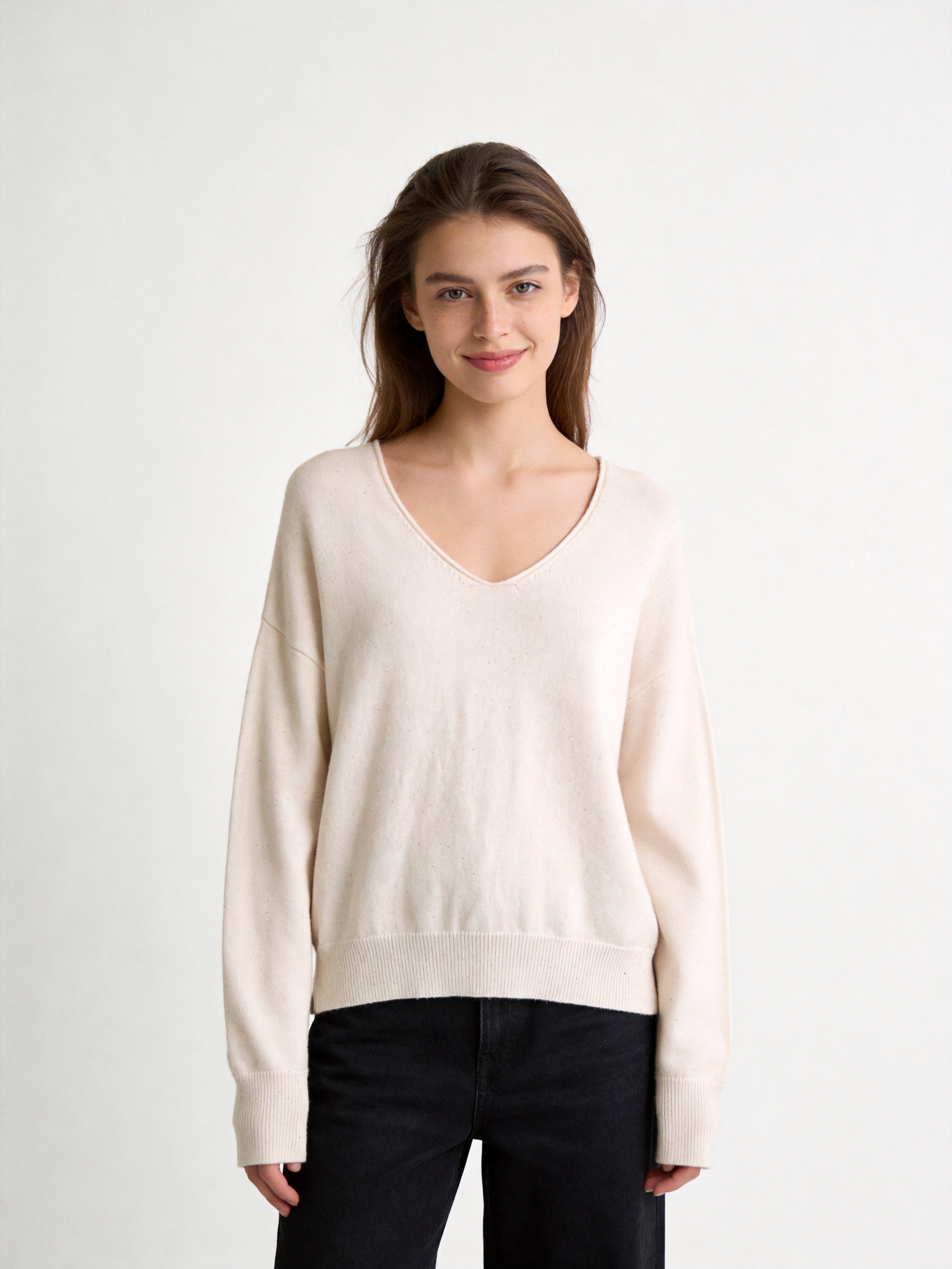 Damenpullover mit V‑Ausschnitt