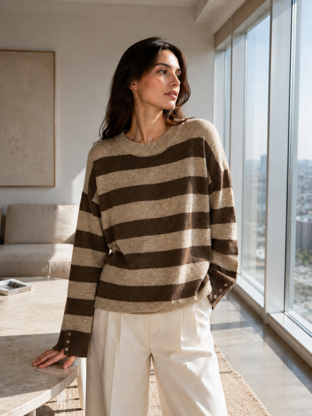 Pullover mit breiten Streifen