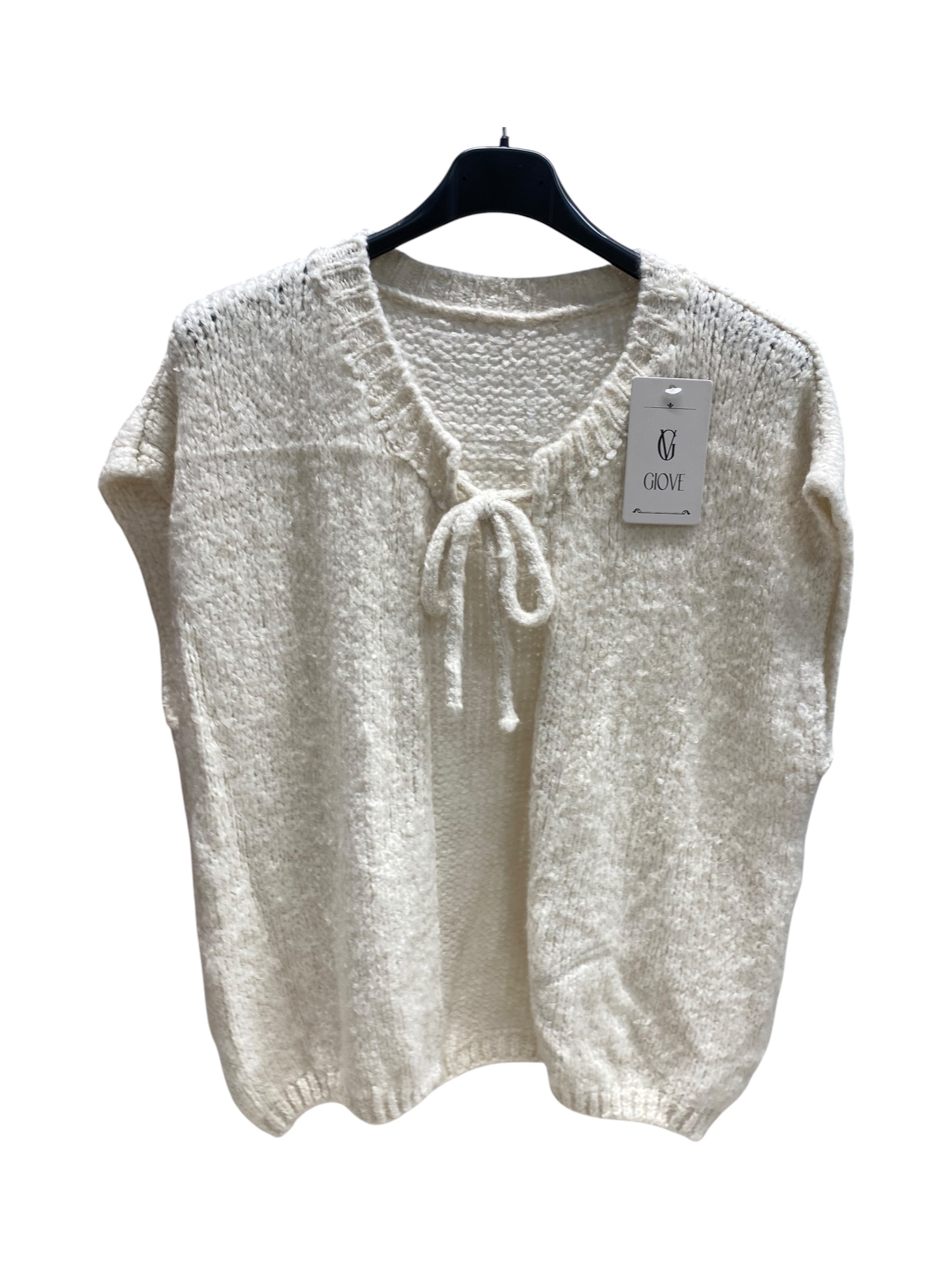 Ärmellose Strickweste mit Bindung
