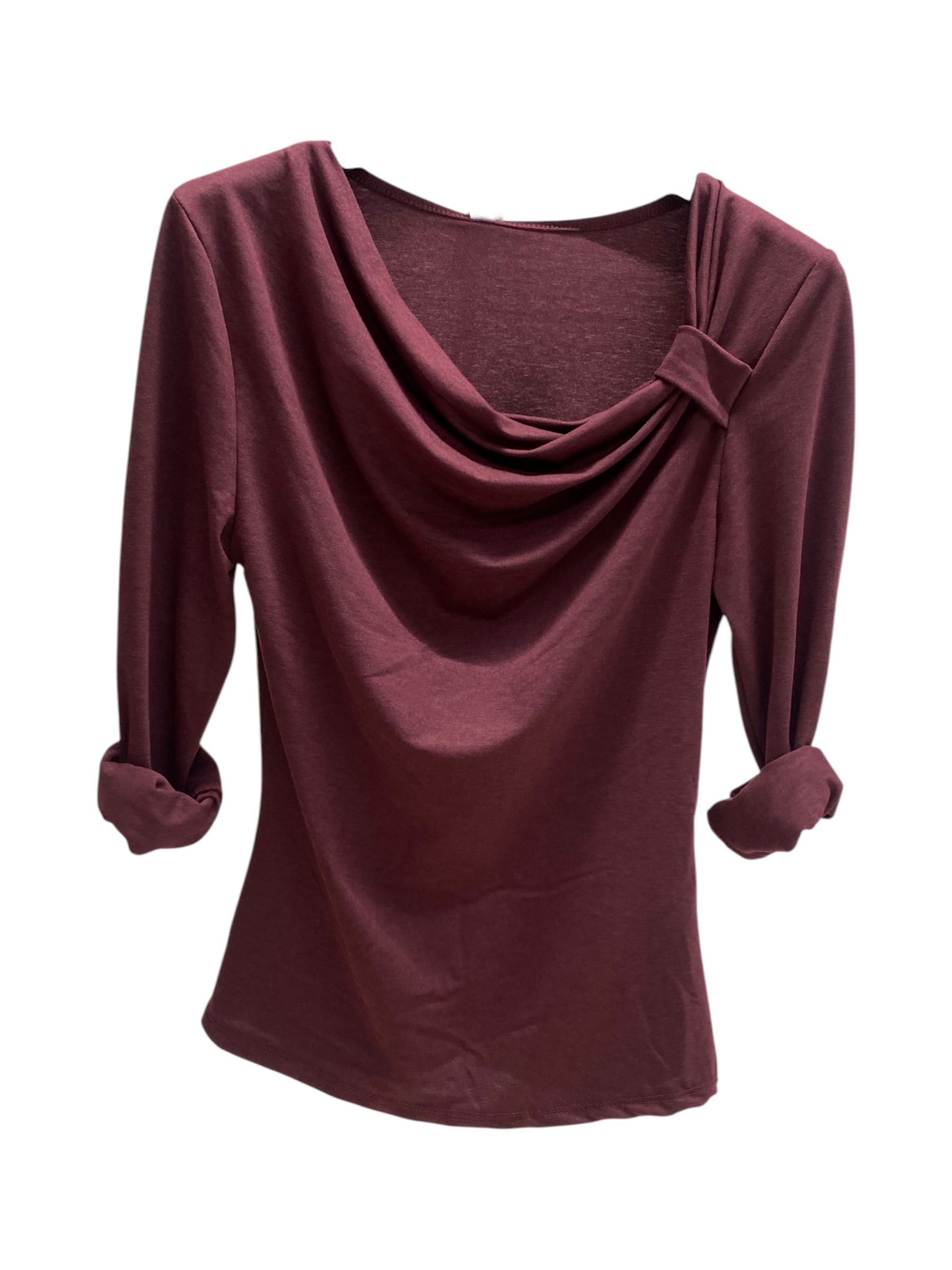 Figurbetontes Shirt mit Wasserfallausschnitt