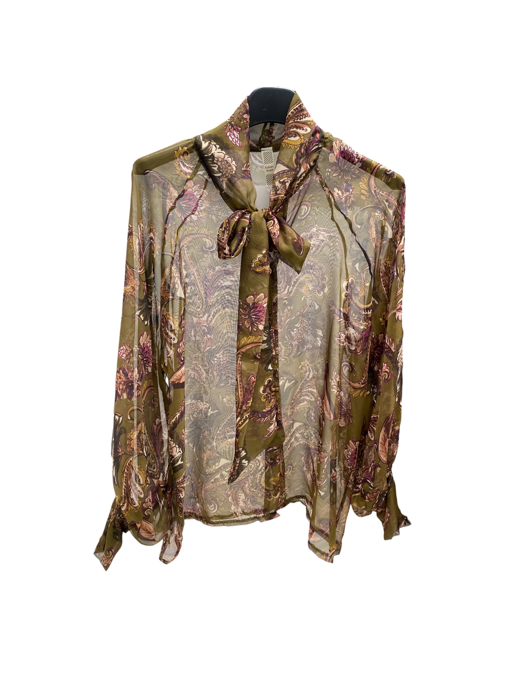 Lockere Chiffonbluse mit Schleife