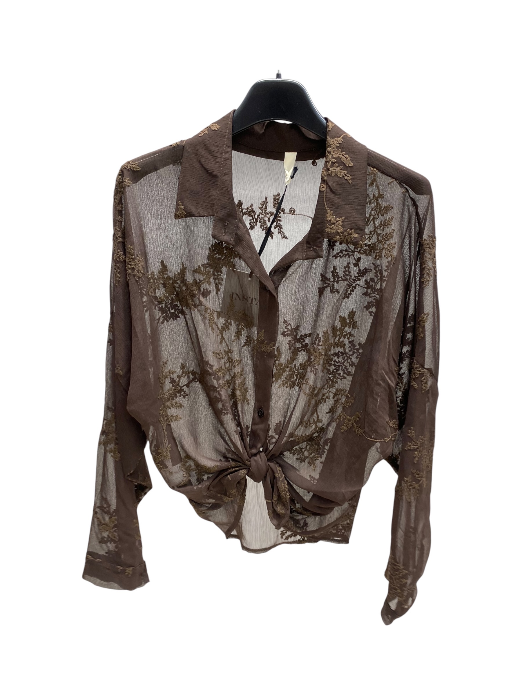 Bluse mit Stickerei und Schleife