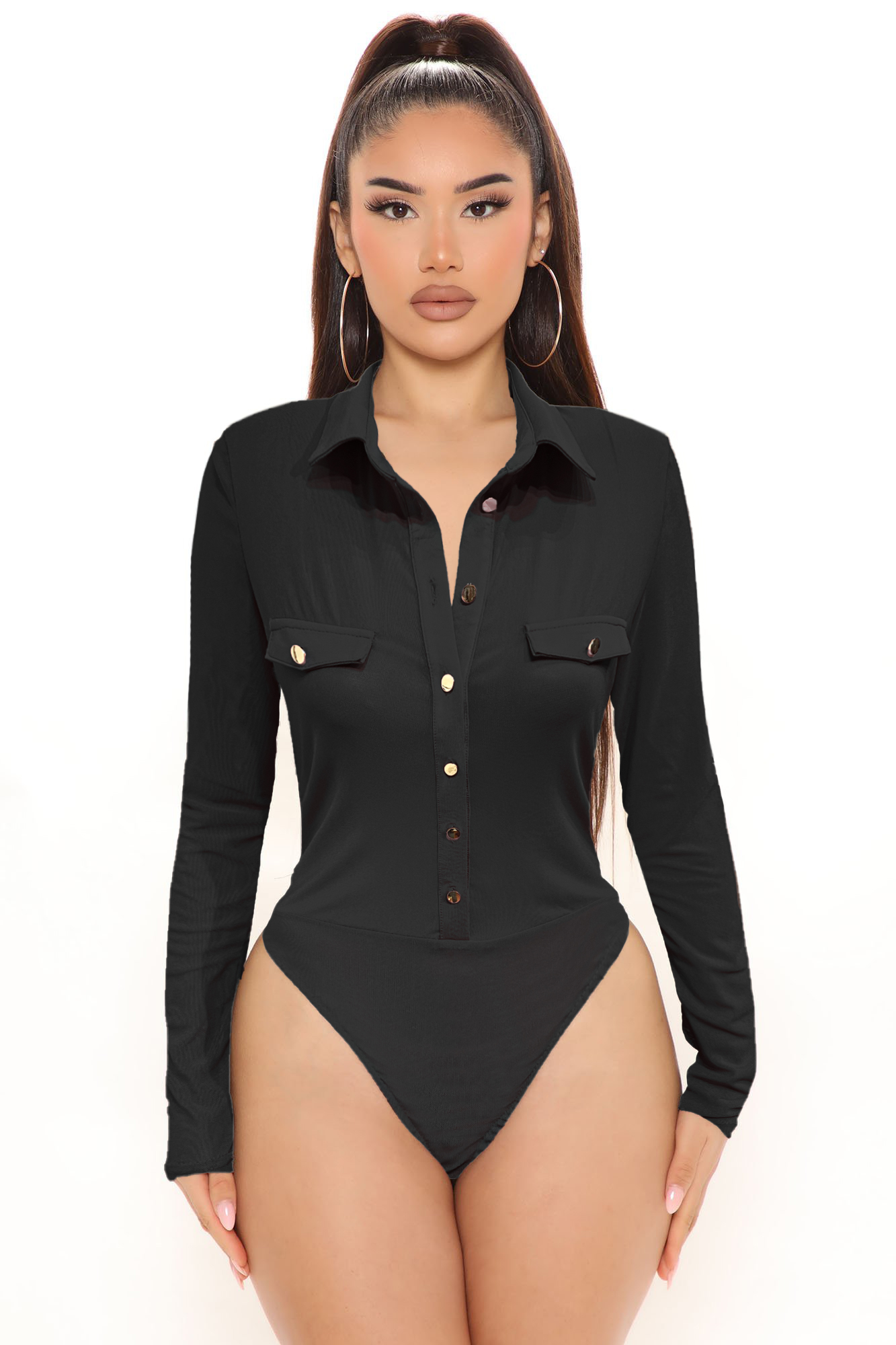 Figurbetontes Body im Hemdlook