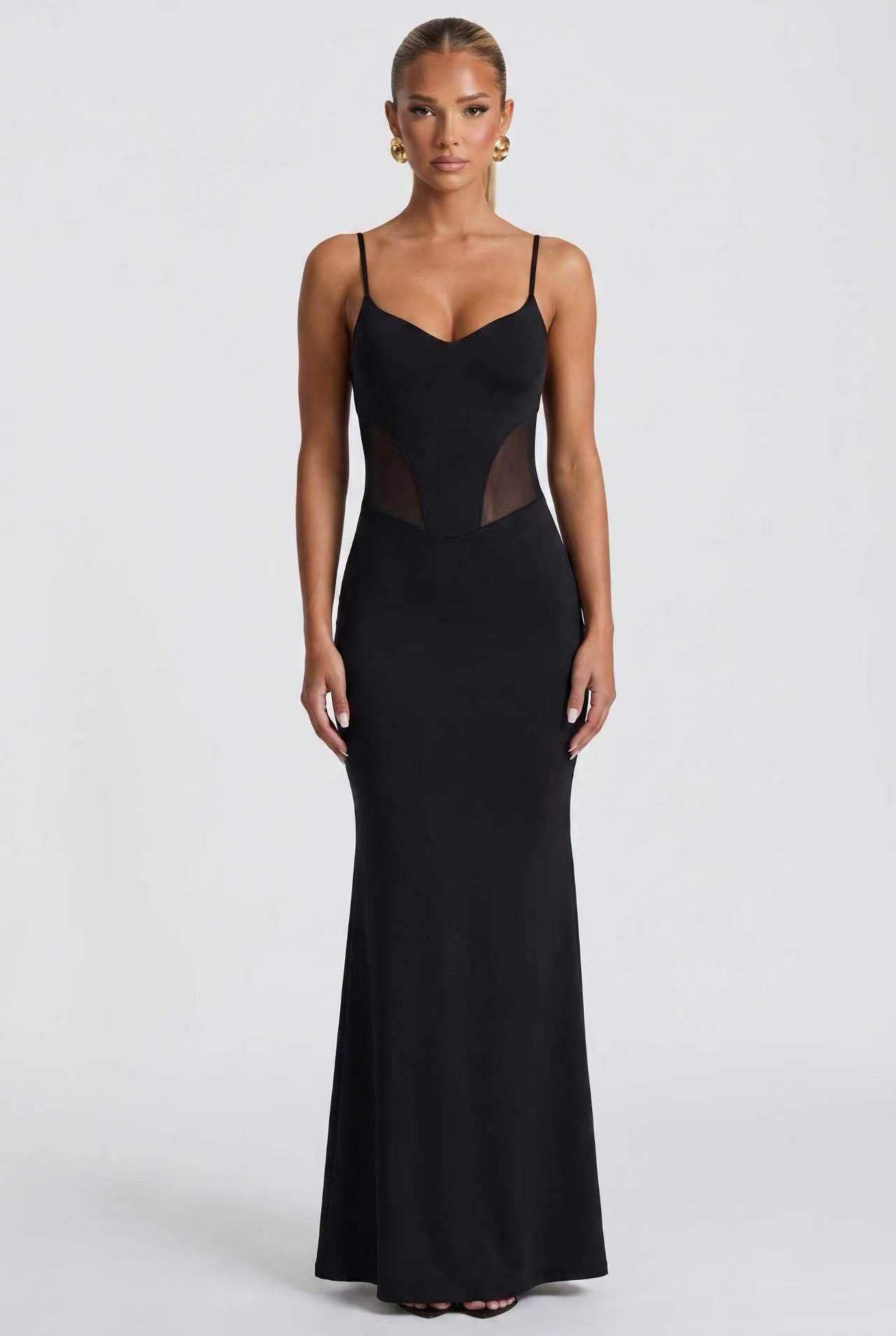 Enganliegendes Maxi-Mermaid-Kleid mit Cut-outs