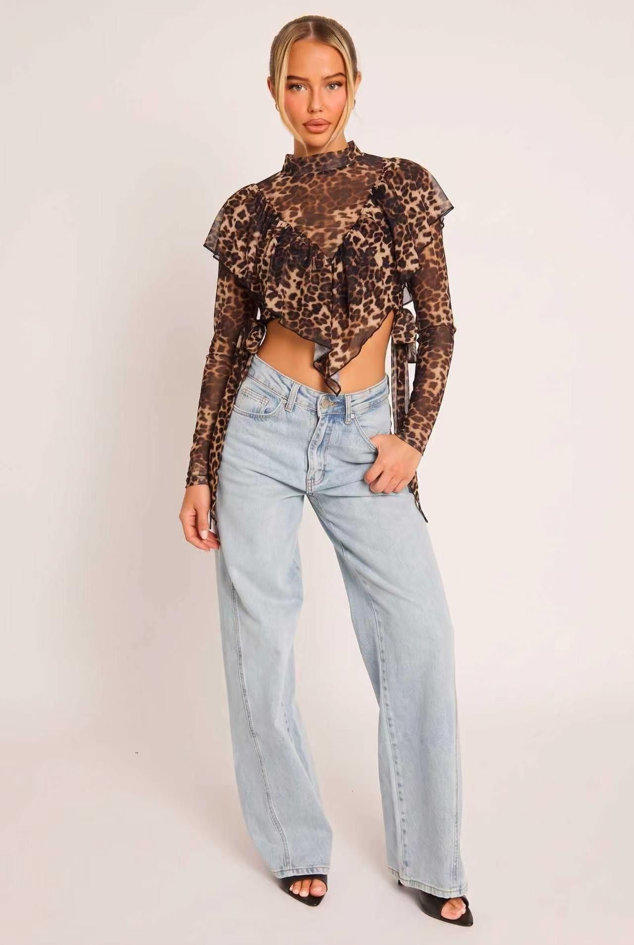 Cropped-Top mit Rüschen
