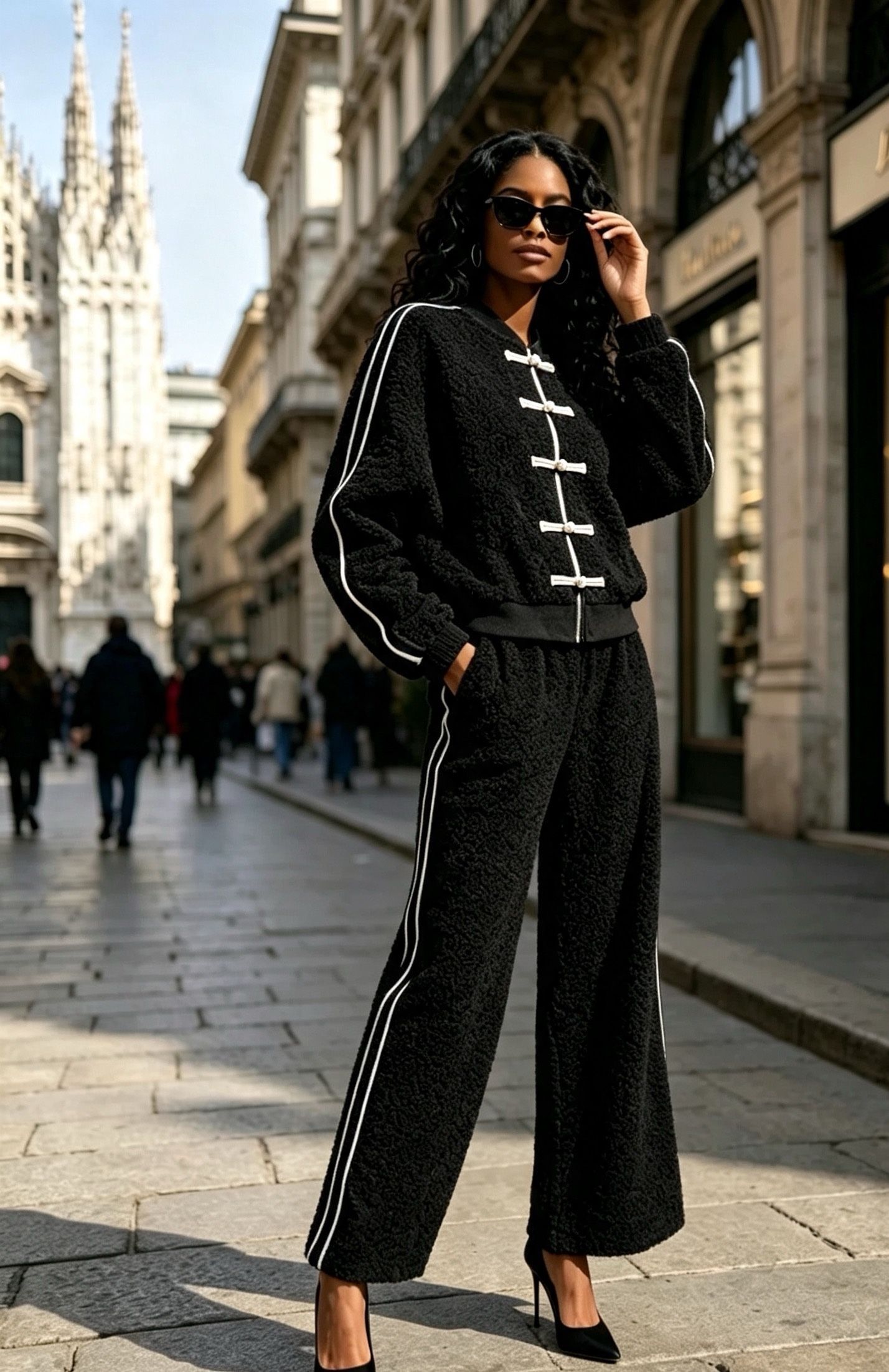 Teddy Zweiteiler im Oversize-Stil