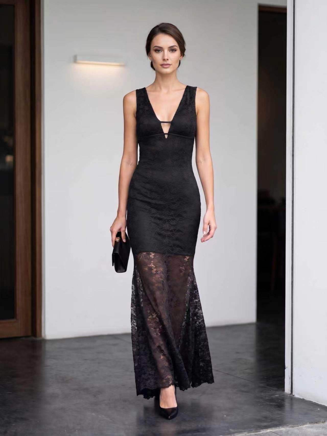 Meerjungfrau-Kleid mit Spitze