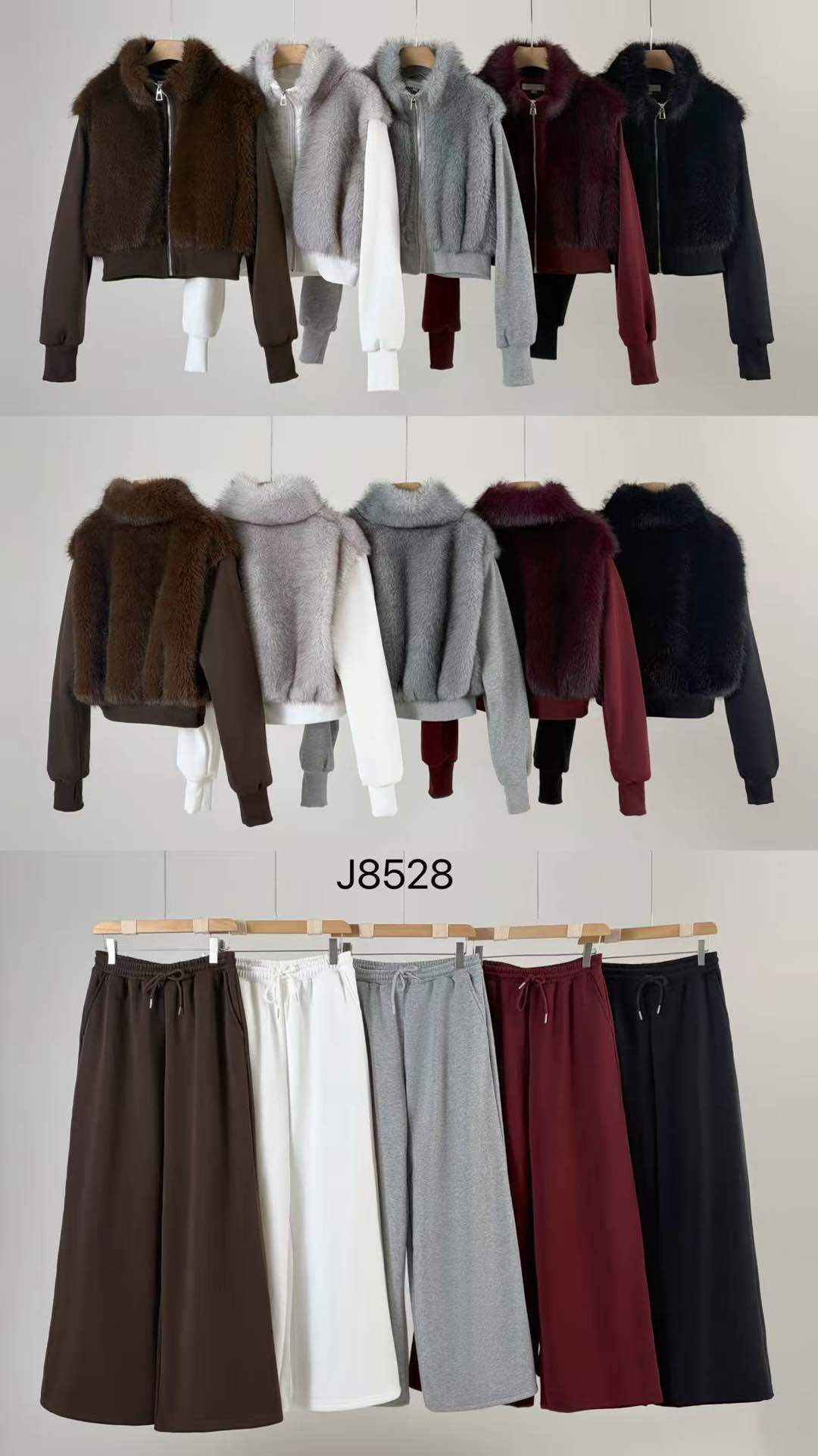 Jogging-Set mit Kunstfell-Front