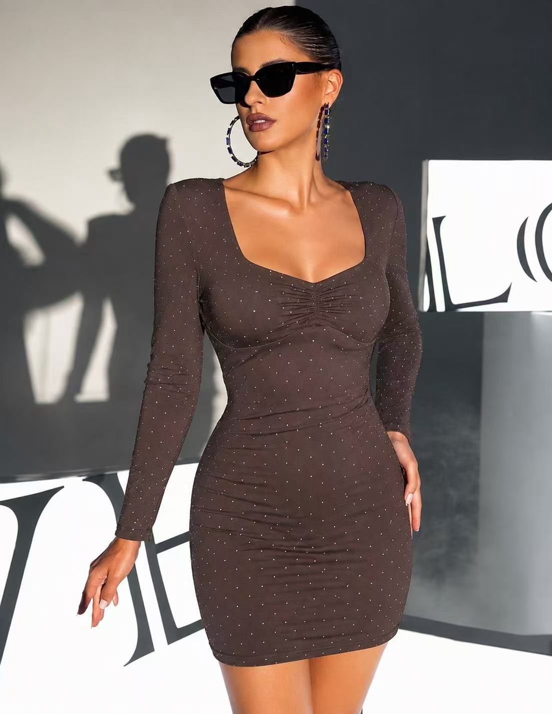 Mini-Bleistiftkleid mit Raffung