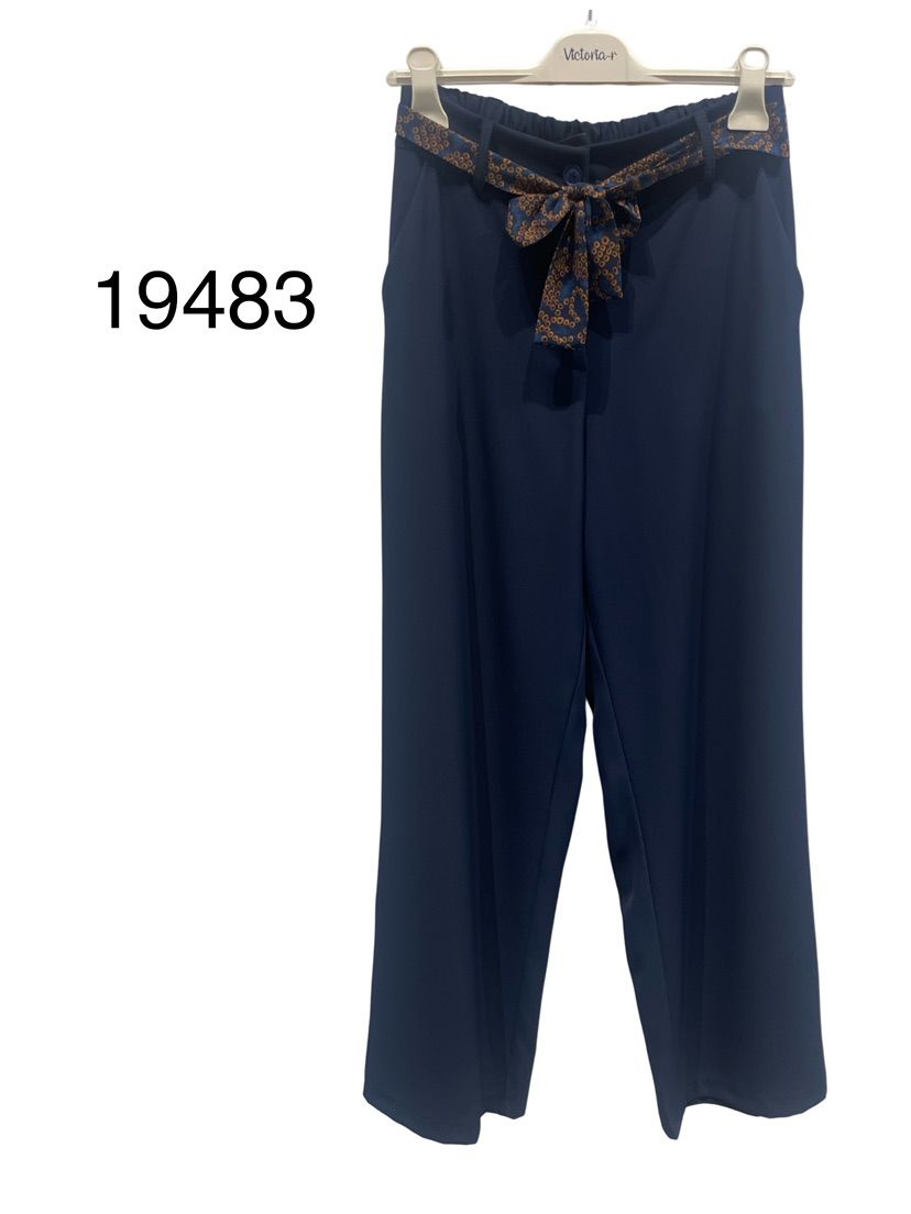 Wide-Leg-Hose mit Schleife