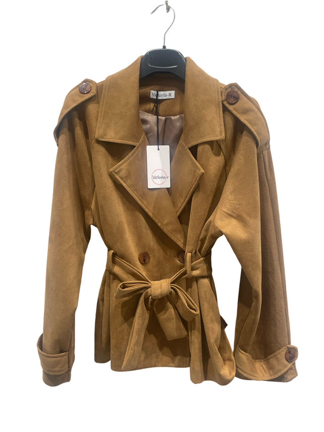 Kurze Trenchjacke mit Gürtel