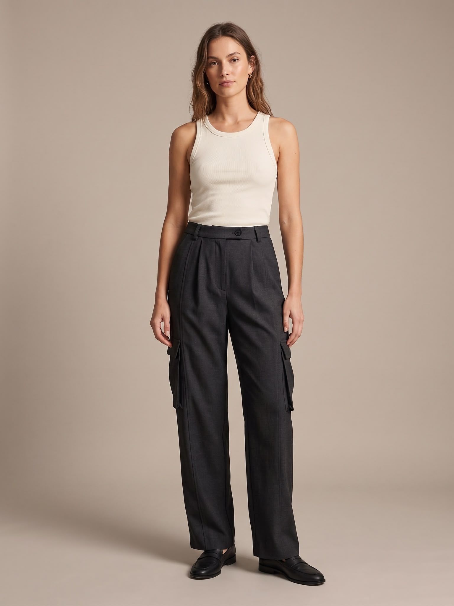 Cargohose mit hohem Bund
