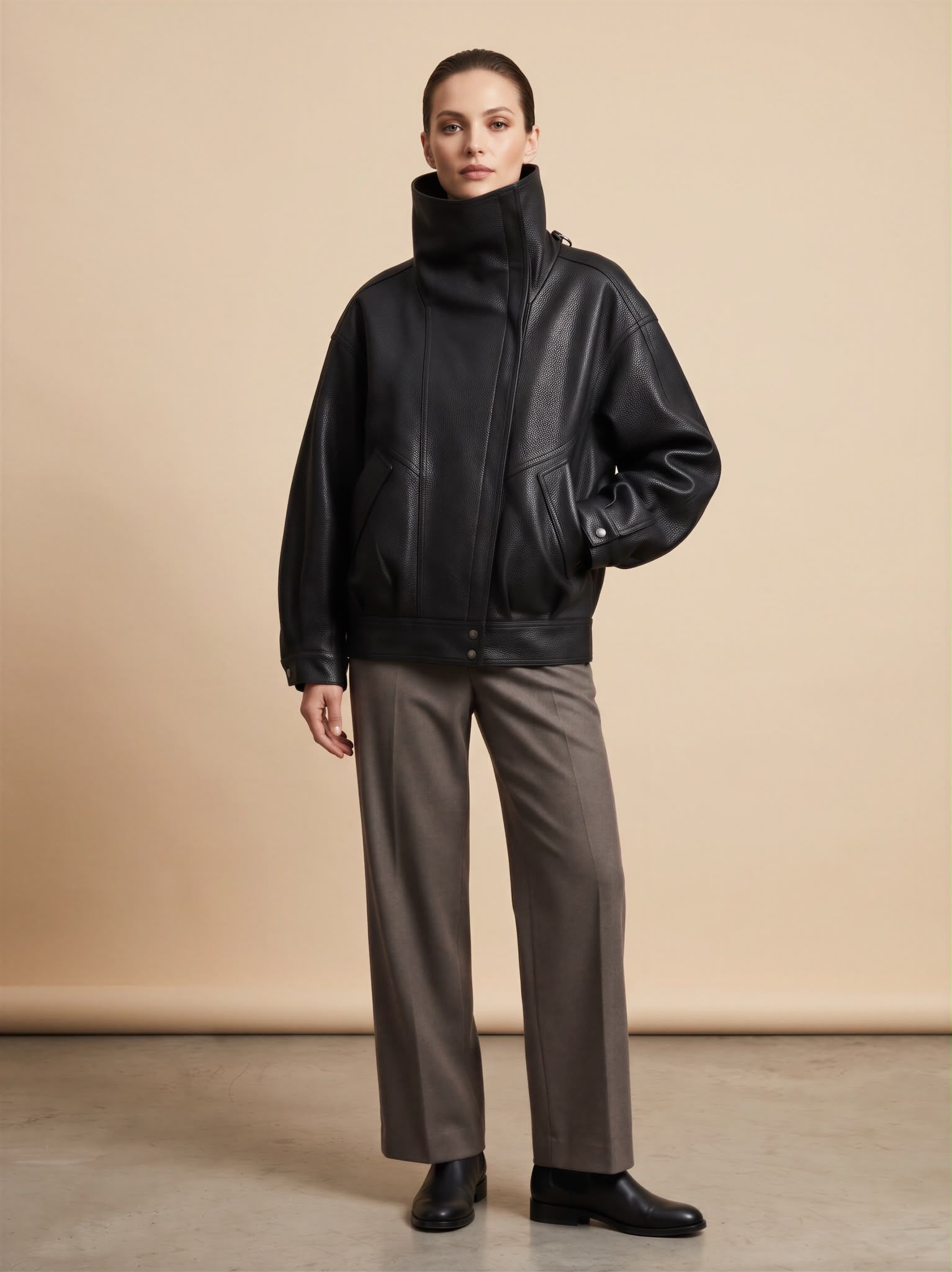 Oversized-Jacke mit Stehkragen
